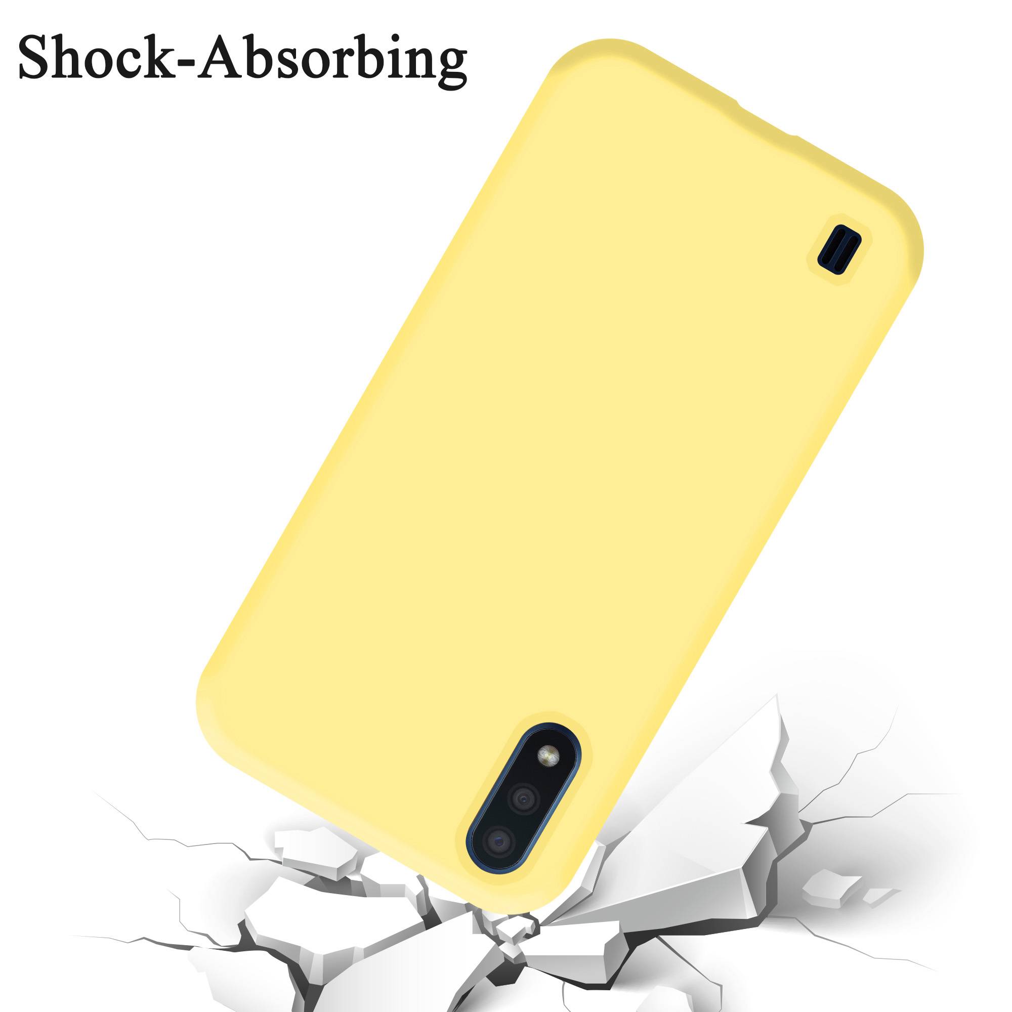 Cadorabo Schutzhülle für Samsung Galaxy A01 Hülle in Gelb Handyhülle Case Cover TPU Etui