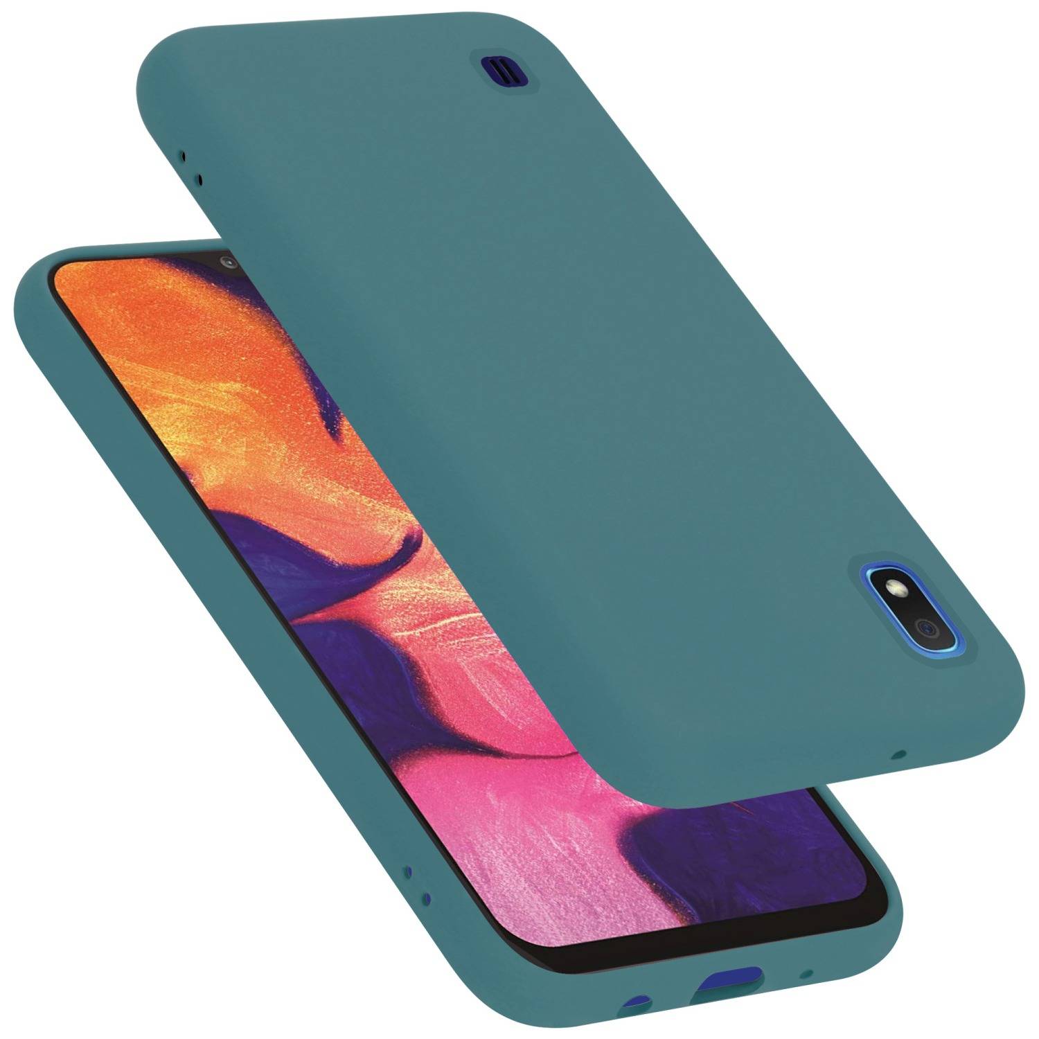 Cadorabo Schutzhülle für Samsung Galaxy A10 / M10 Hülle in Grün Handyhülle Case Cover TPU Etui