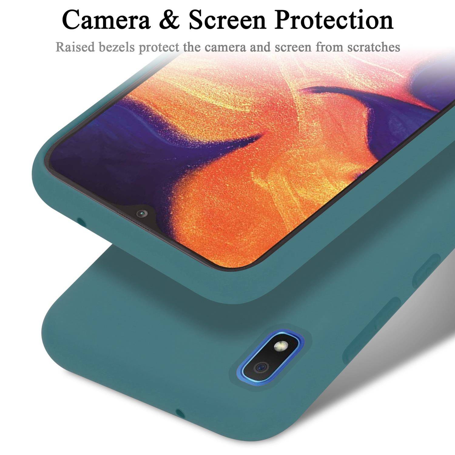 Cadorabo Schutzhülle für Samsung Galaxy A10 / M10 Hülle in Grün Handyhülle Case Cover TPU Etui