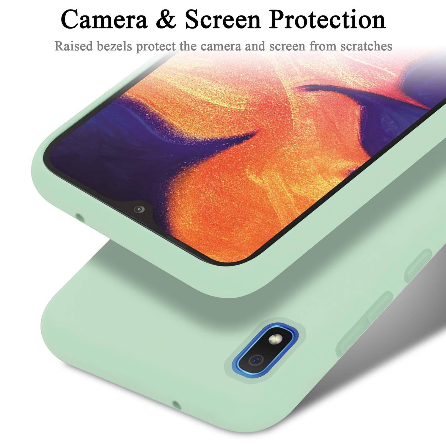 Cadorabo Schutzhülle für Samsung Galaxy A10 / M10 Hülle in Grün Handyhülle Case Cover TPU Etui