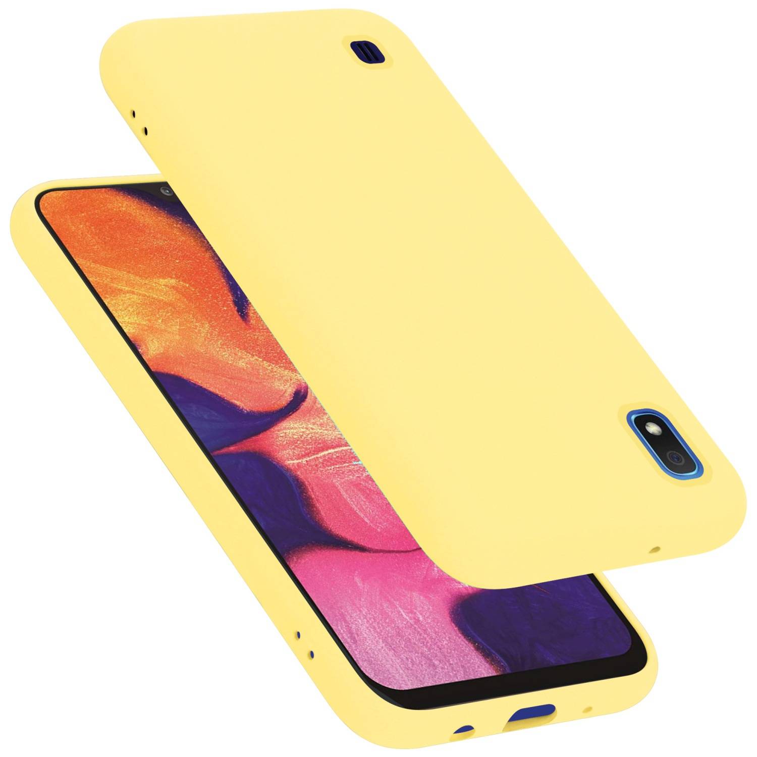 Cadorabo Schutzhülle für Samsung Galaxy A10 / M10 Hülle in Gelb Handyhülle Case Cover TPU Etui