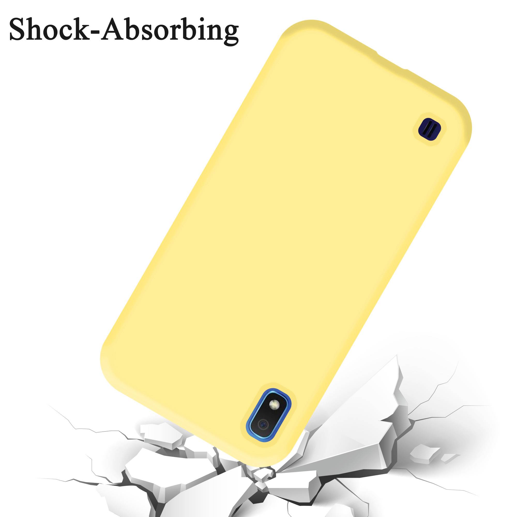Cadorabo Schutzhülle für Samsung Galaxy A10 / M10 Hülle in Gelb Handyhülle Case Cover TPU Etui