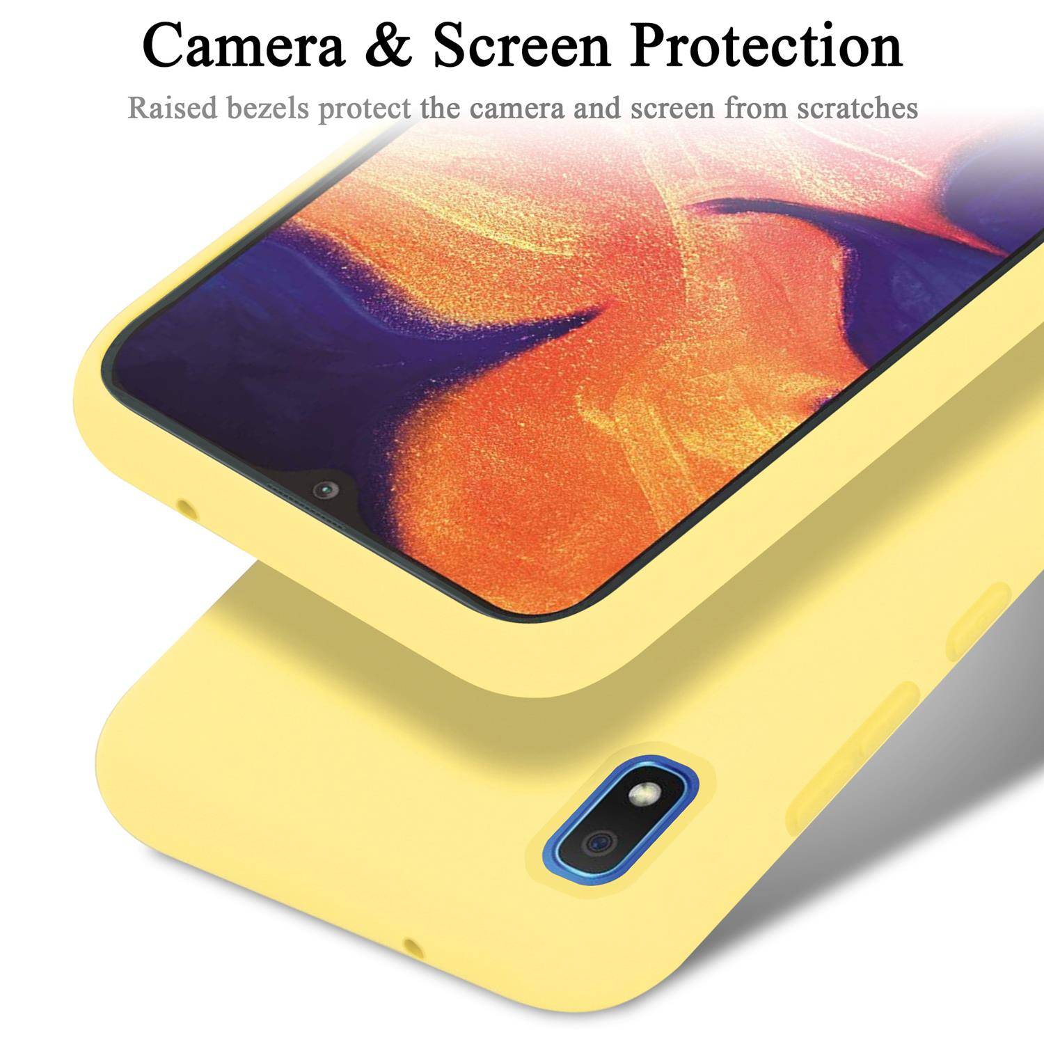 Cadorabo Schutzhülle für Samsung Galaxy A10 / M10 Hülle in Gelb Handyhülle Case Cover TPU Etui