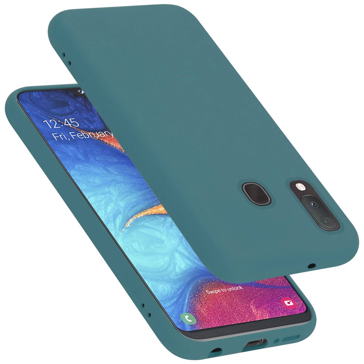 Cadorabo Schutzhülle für Samsung Galaxy A10e / A20e Hülle in Grün Handyhülle Case Cover TPU Etui