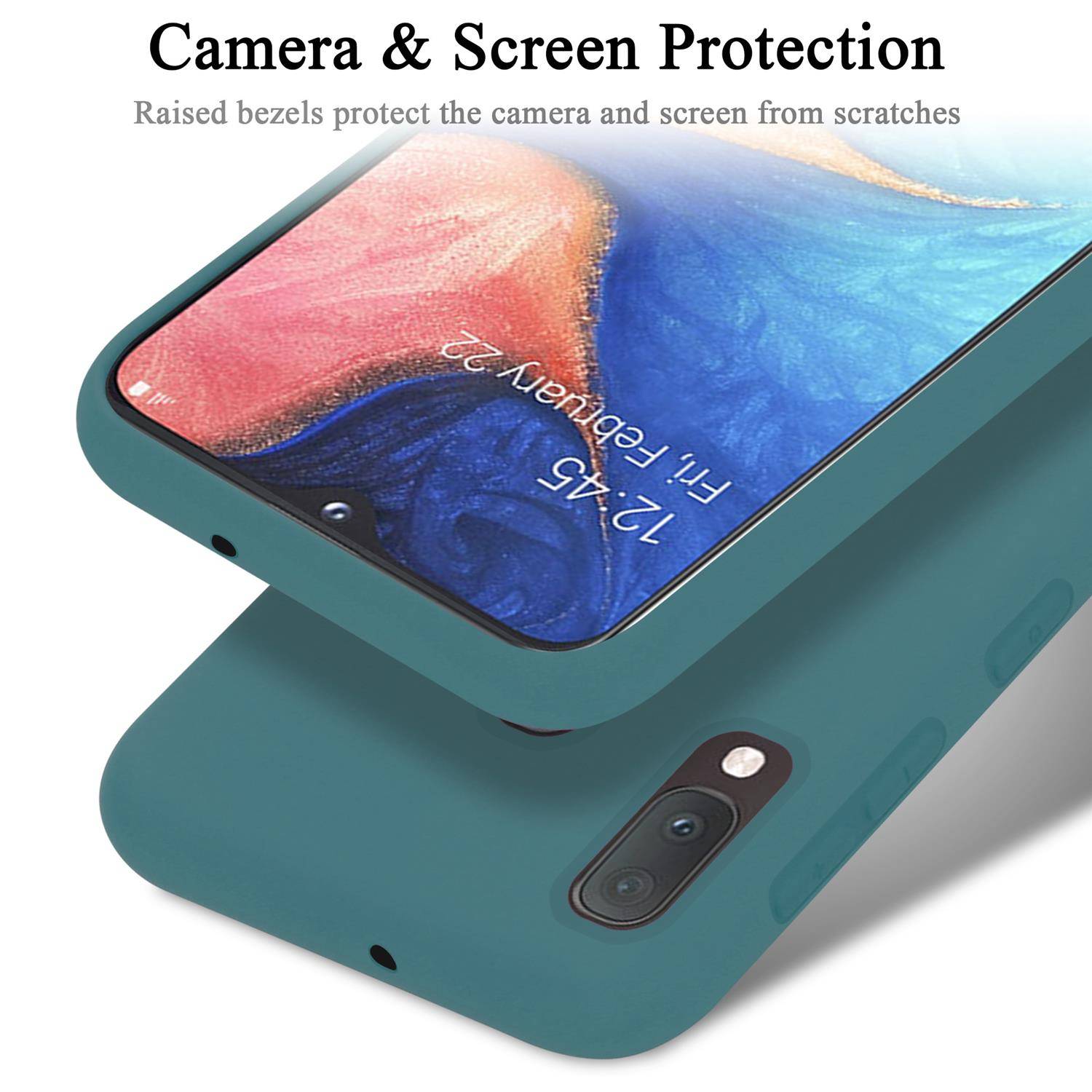 Cadorabo Schutzhülle für Samsung Galaxy A10e / A20e Hülle in Grün Handyhülle Case Cover TPU Etui