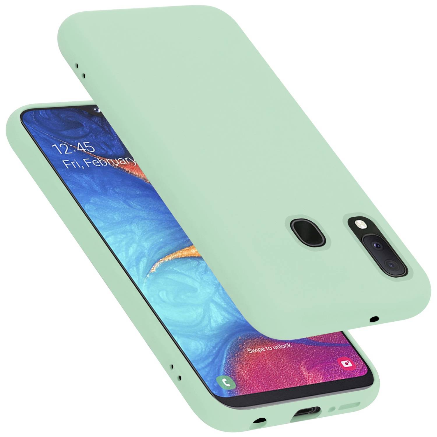 Cadorabo Schutzhülle für Samsung Galaxy A10e / A20e Hülle in Grün Handyhülle Case Cover TPU Etui