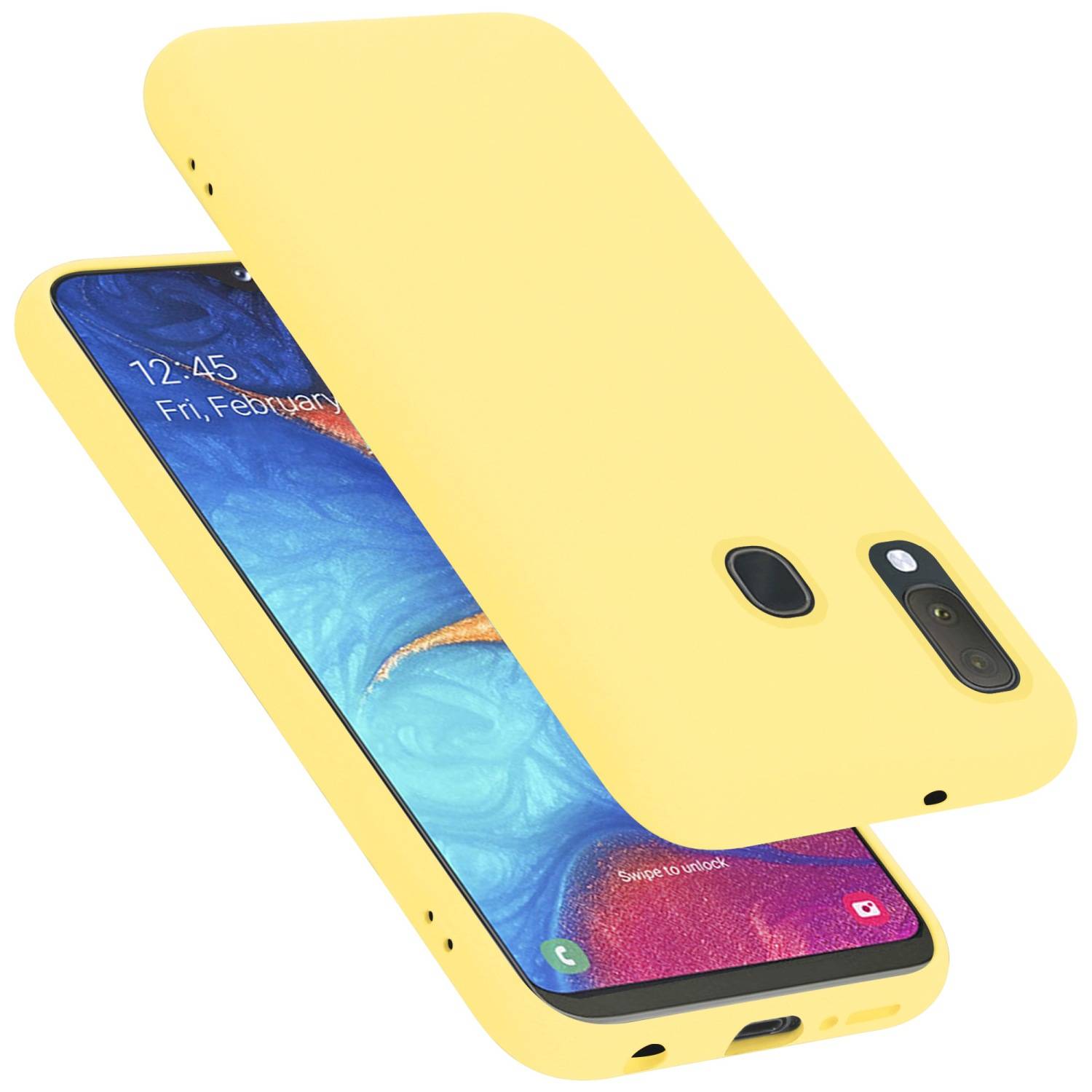 Cadorabo Schutzhülle für Samsung Galaxy A10e / A20e Hülle in Gelb Handyhülle Case Cover TPU Etui