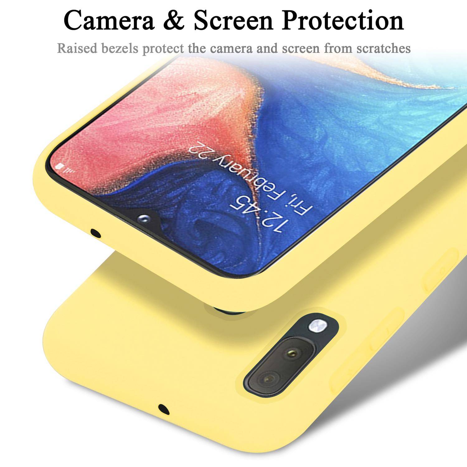 Cadorabo Schutzhülle für Samsung Galaxy A10e / A20e Hülle in Gelb Handyhülle Case Cover TPU Etui