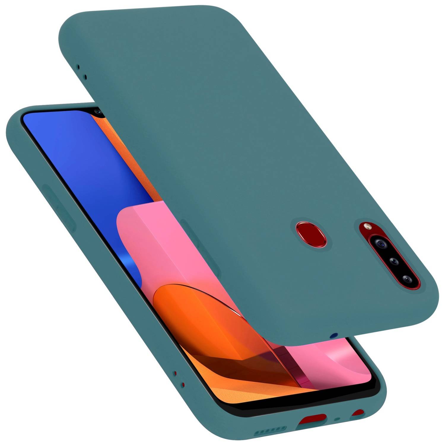 Cadorabo Schutzhülle für Samsung Galaxy A20s Hülle in Grün Handyhülle Case Cover TPU Etui