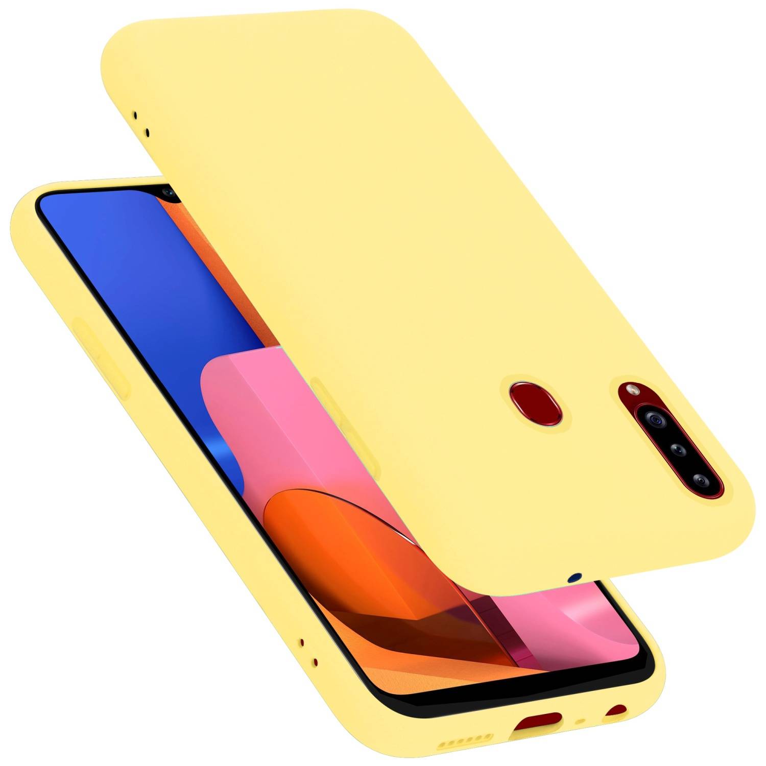 Cadorabo Schutzhülle für Samsung Galaxy A20s Hülle in Gelb Handyhülle Case Cover TPU Etui