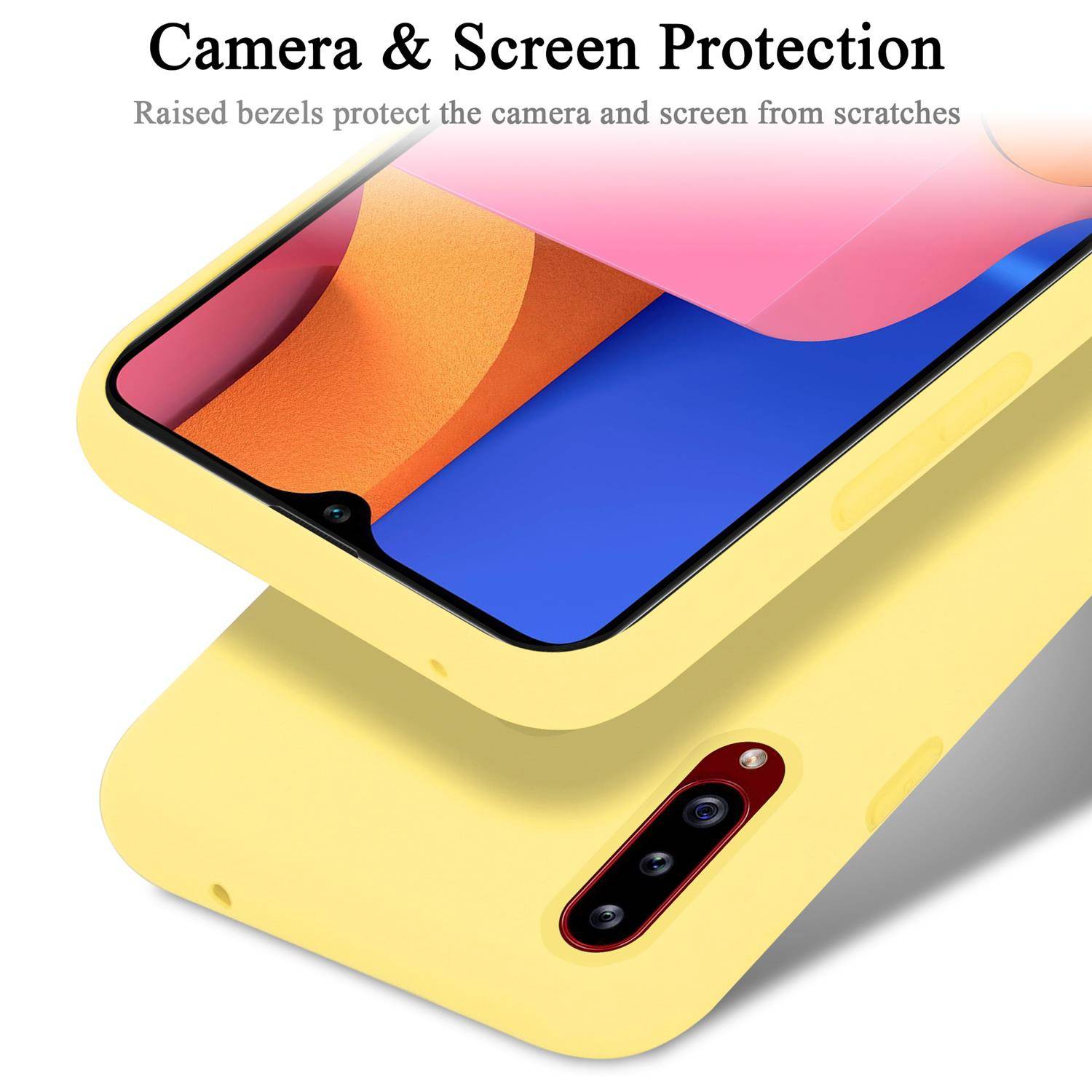 Cadorabo Schutzhülle für Samsung Galaxy A20s Hülle in Gelb Handyhülle Case Cover TPU Etui