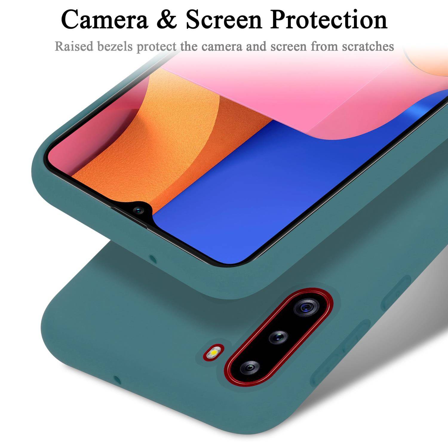 Cadorabo Schutzhülle für Samsung Galaxy A21 Hülle in Grün Handyhülle Case Cover TPU Etui