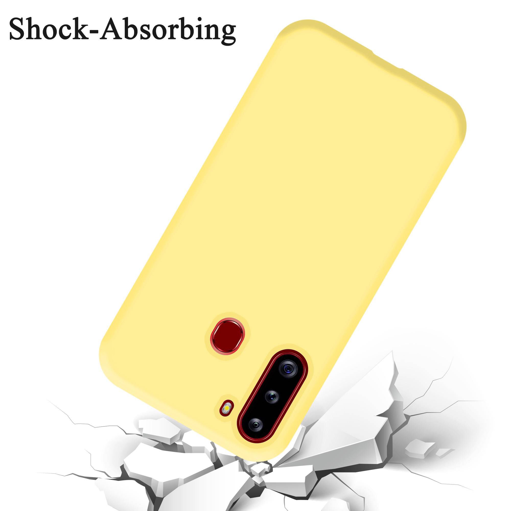 Cadorabo Schutzhülle für Samsung Galaxy A21 Hülle in Gelb Handyhülle Case Cover TPU Etui