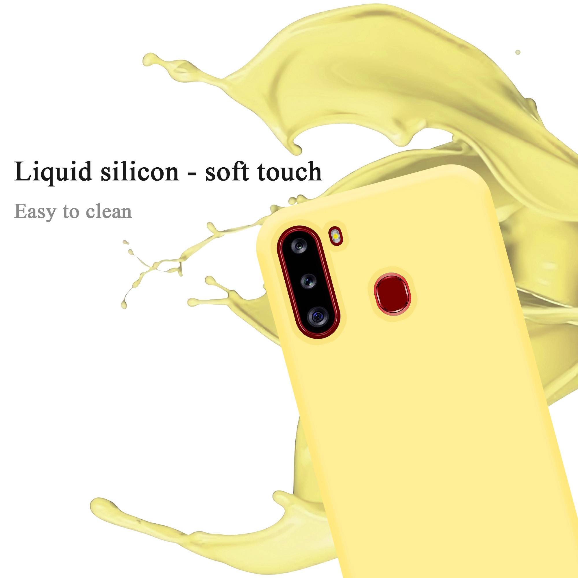 Cadorabo Schutzhülle für Samsung Galaxy A21 Hülle in Gelb Handyhülle Case Cover TPU Etui