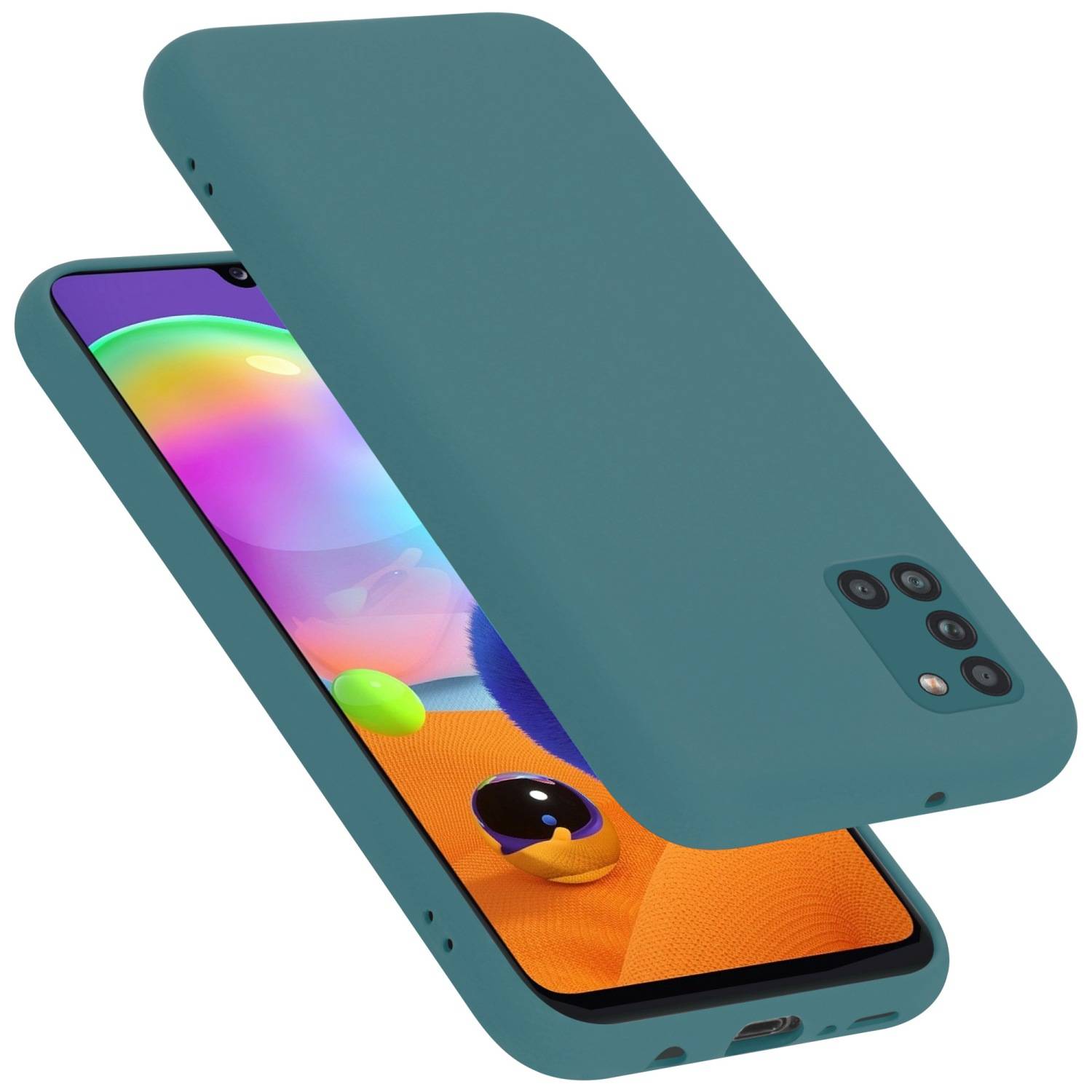 Cadorabo Schutzhülle für Samsung Galaxy A31 Hülle in Grün Handyhülle Case Cover TPU Etui