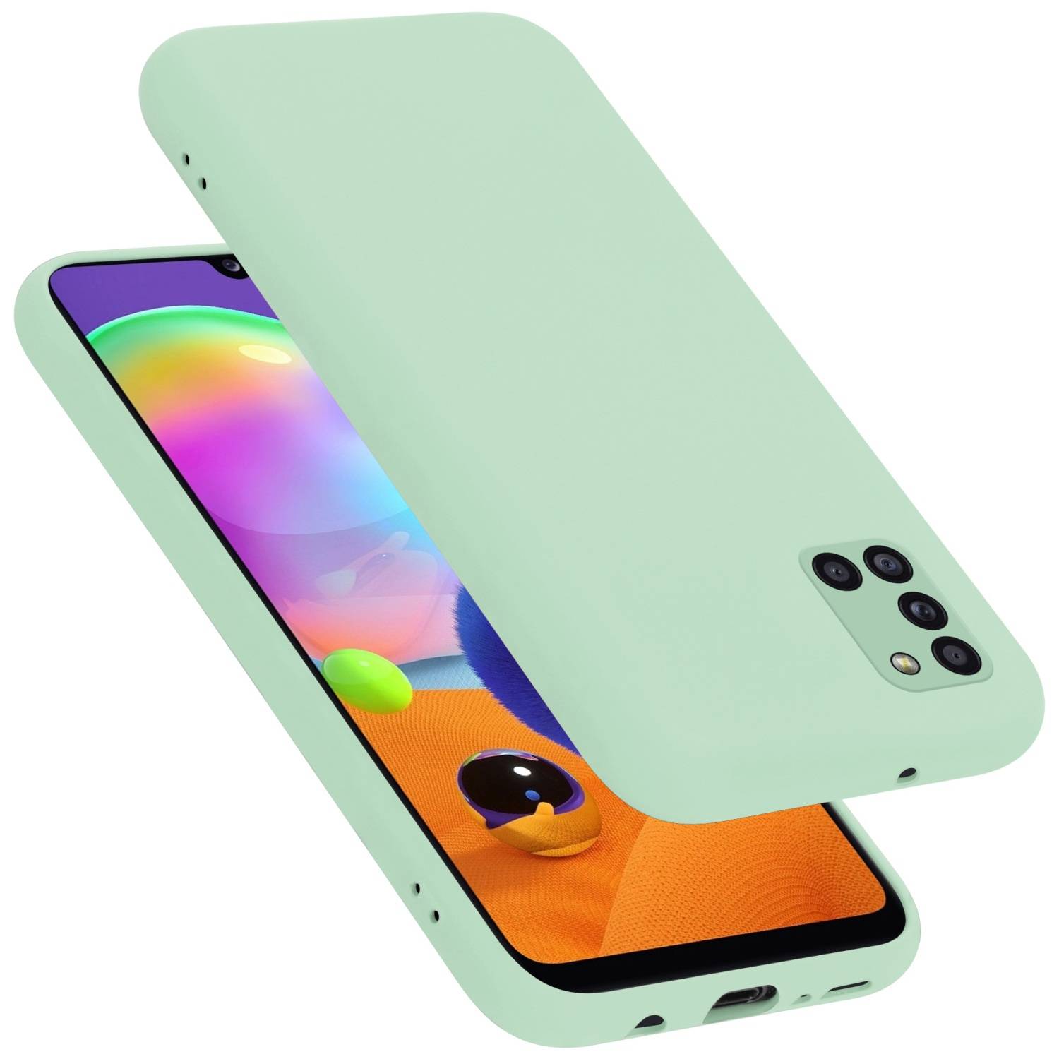Cadorabo Schutzhülle für Samsung Galaxy A31 Hülle in Grün Handyhülle Case Cover TPU Etui