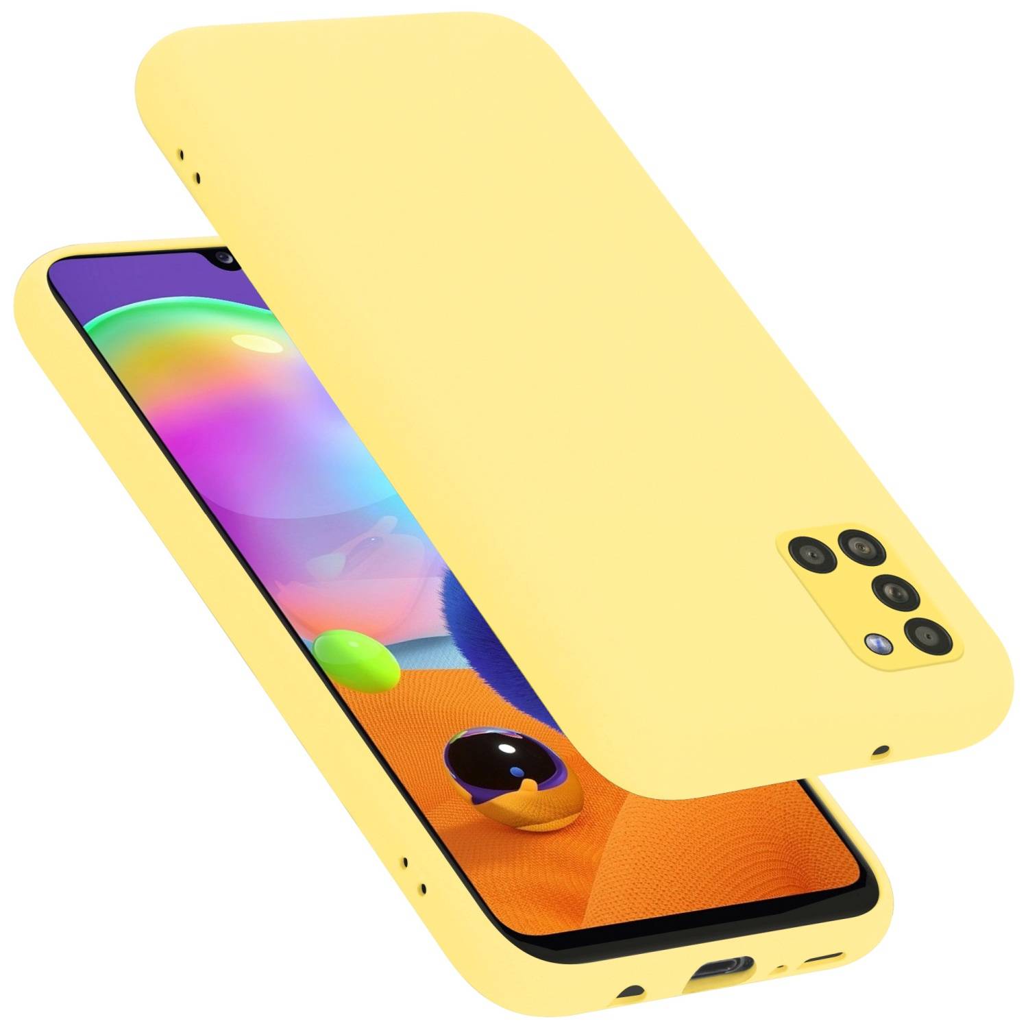 Cadorabo Schutzhülle für Samsung Galaxy A31 Hülle in Gelb Handyhülle Case Cover TPU Etui