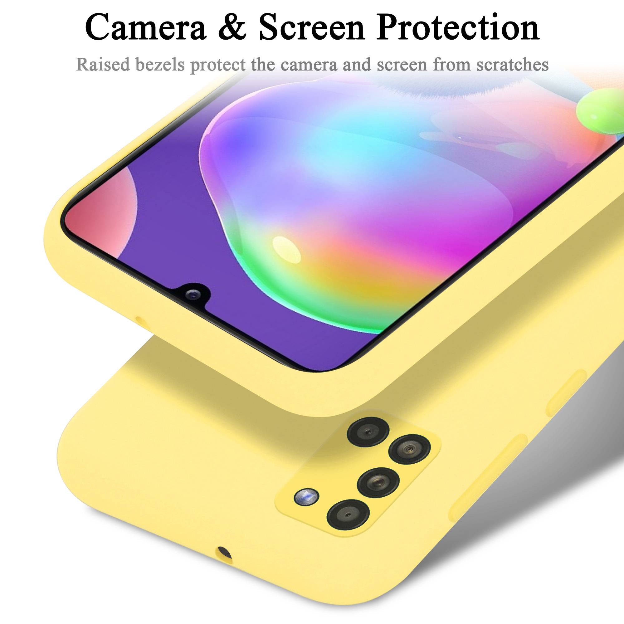 Cadorabo Schutzhülle für Samsung Galaxy A31 Hülle in Gelb Handyhülle Case Cover TPU Etui