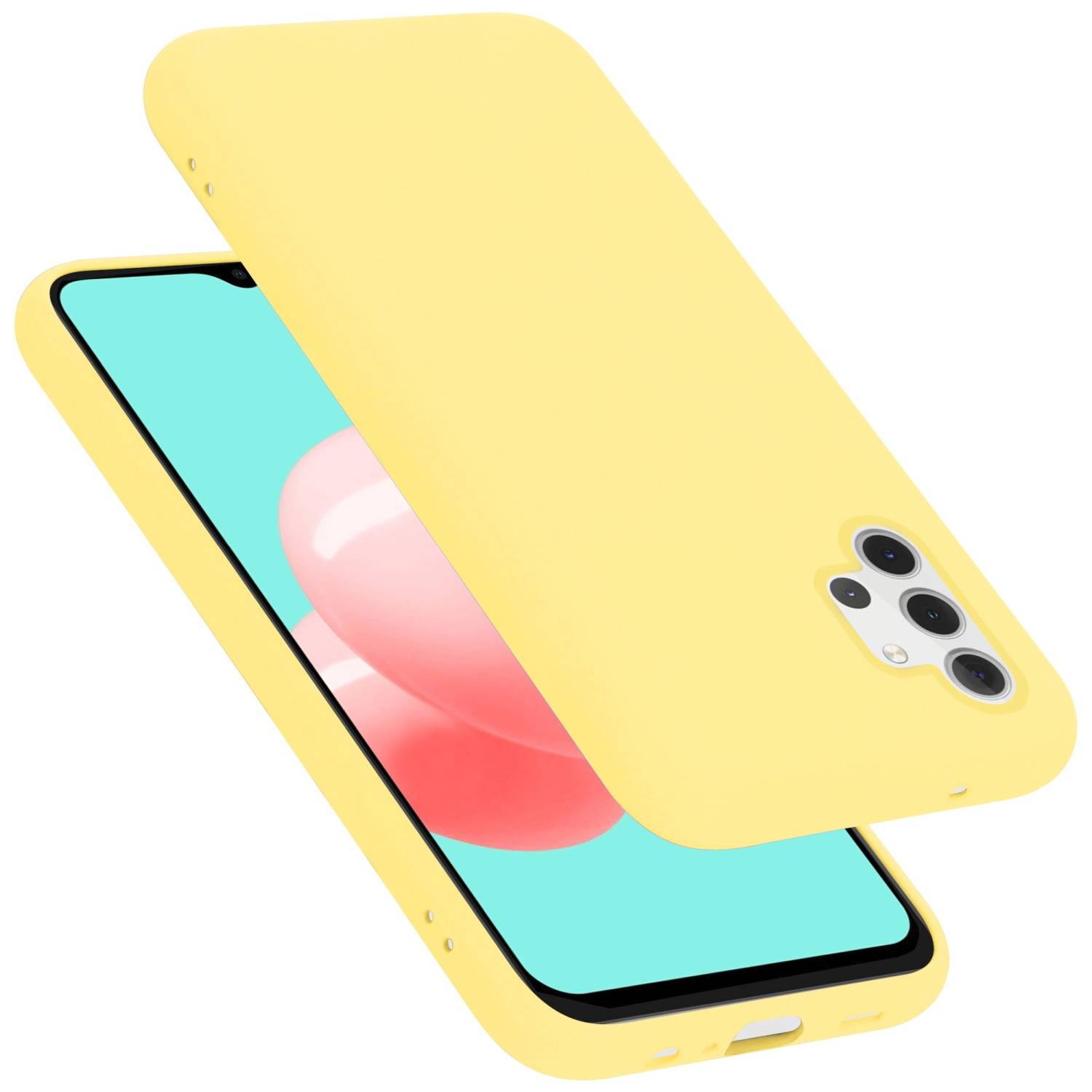 Cadorabo Schutzhülle für Samsung Galaxy A32 5G Hülle in Gelb Handyhülle Case Cover TPU Etui