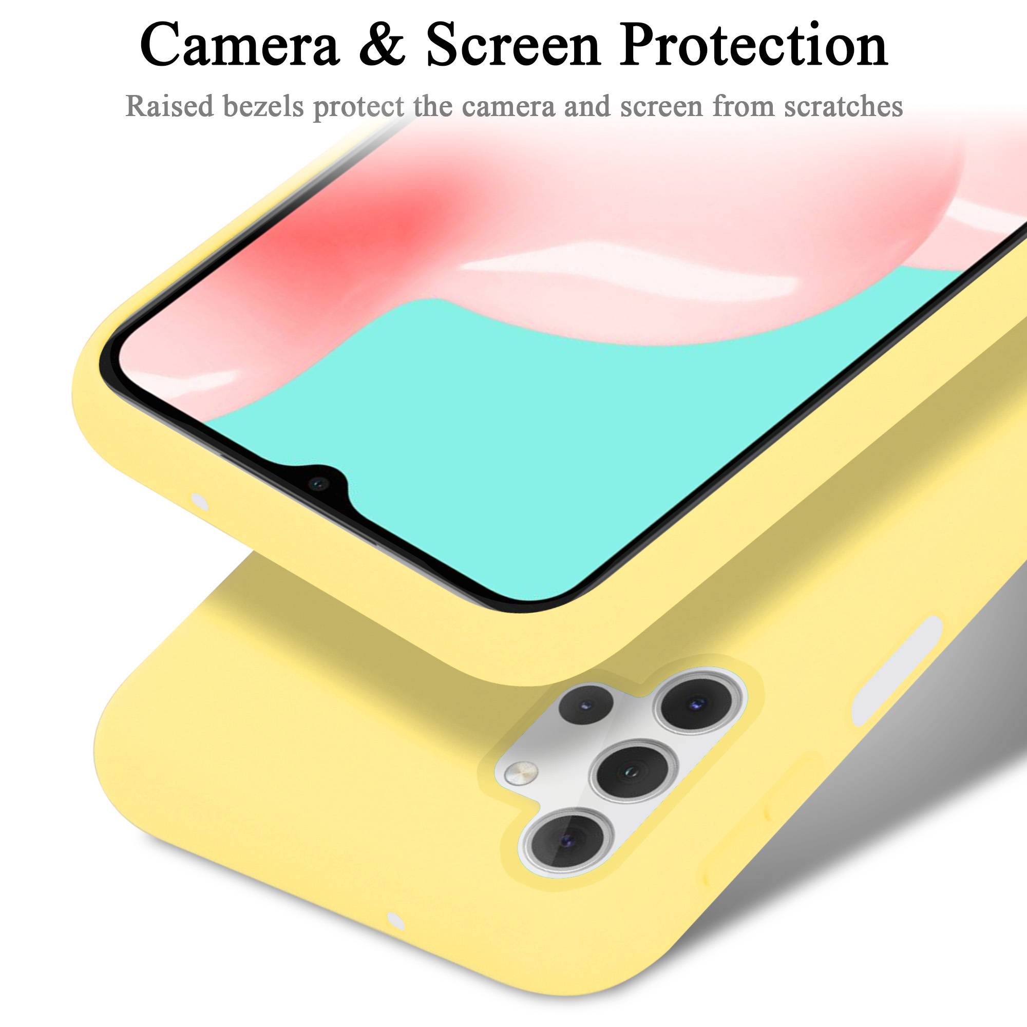 Cadorabo Schutzhülle für Samsung Galaxy A32 5G Hülle in Gelb Handyhülle Case Cover TPU Etui