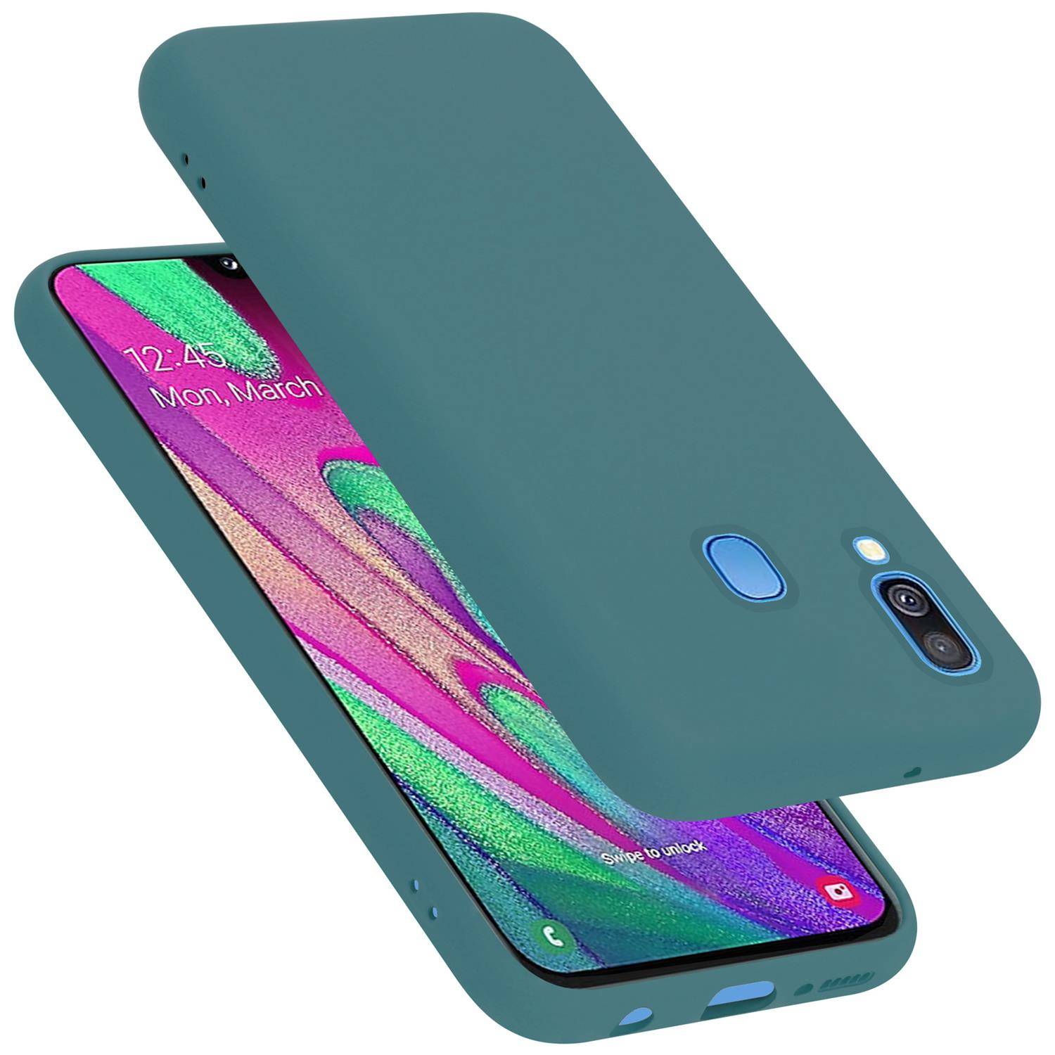 Cadorabo Schutzhülle für Samsung Galaxy A40 Hülle in Grün Handyhülle Case Cover TPU Etui