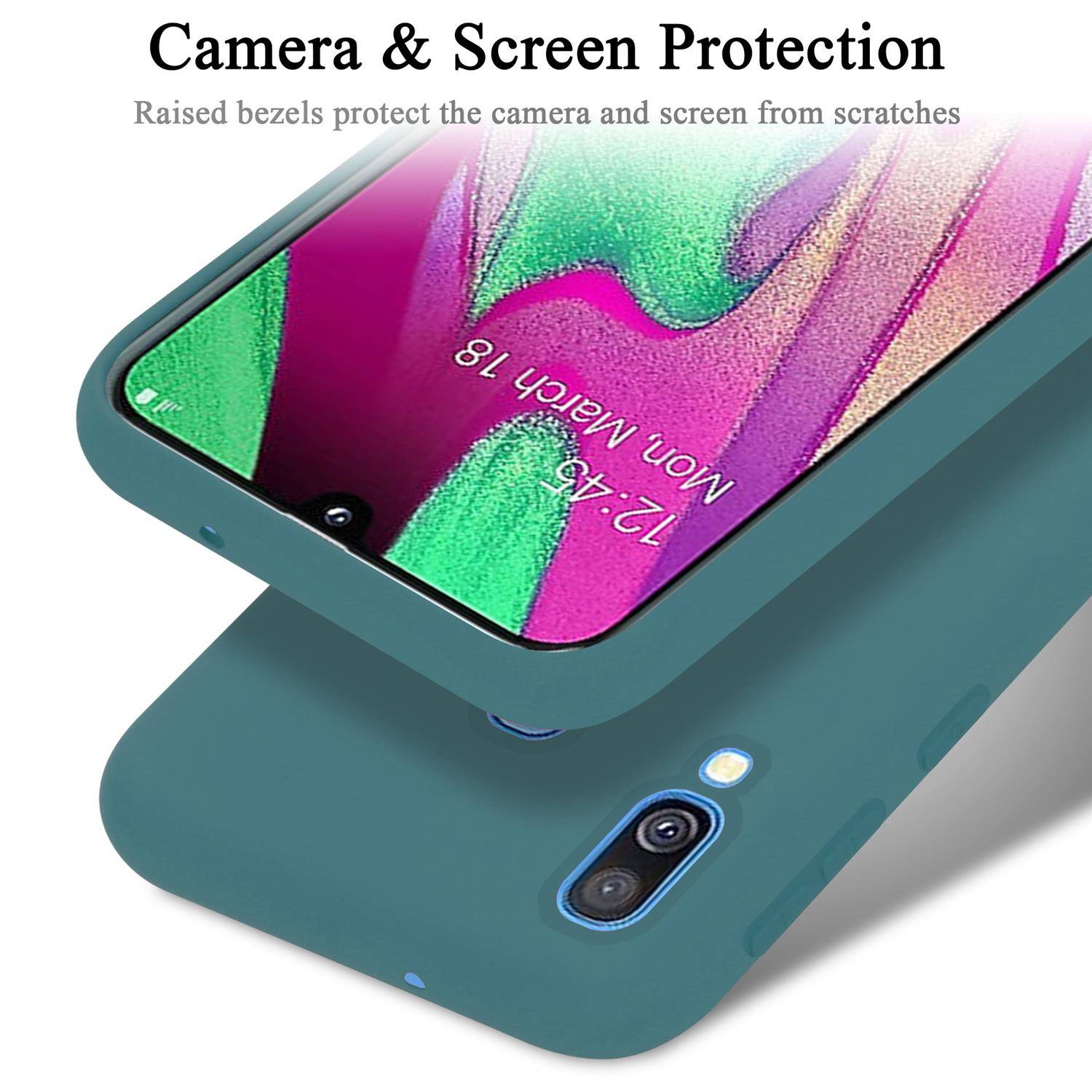 Cadorabo Schutzhülle für Samsung Galaxy A40 Hülle in Grün Handyhülle Case Cover TPU Etui