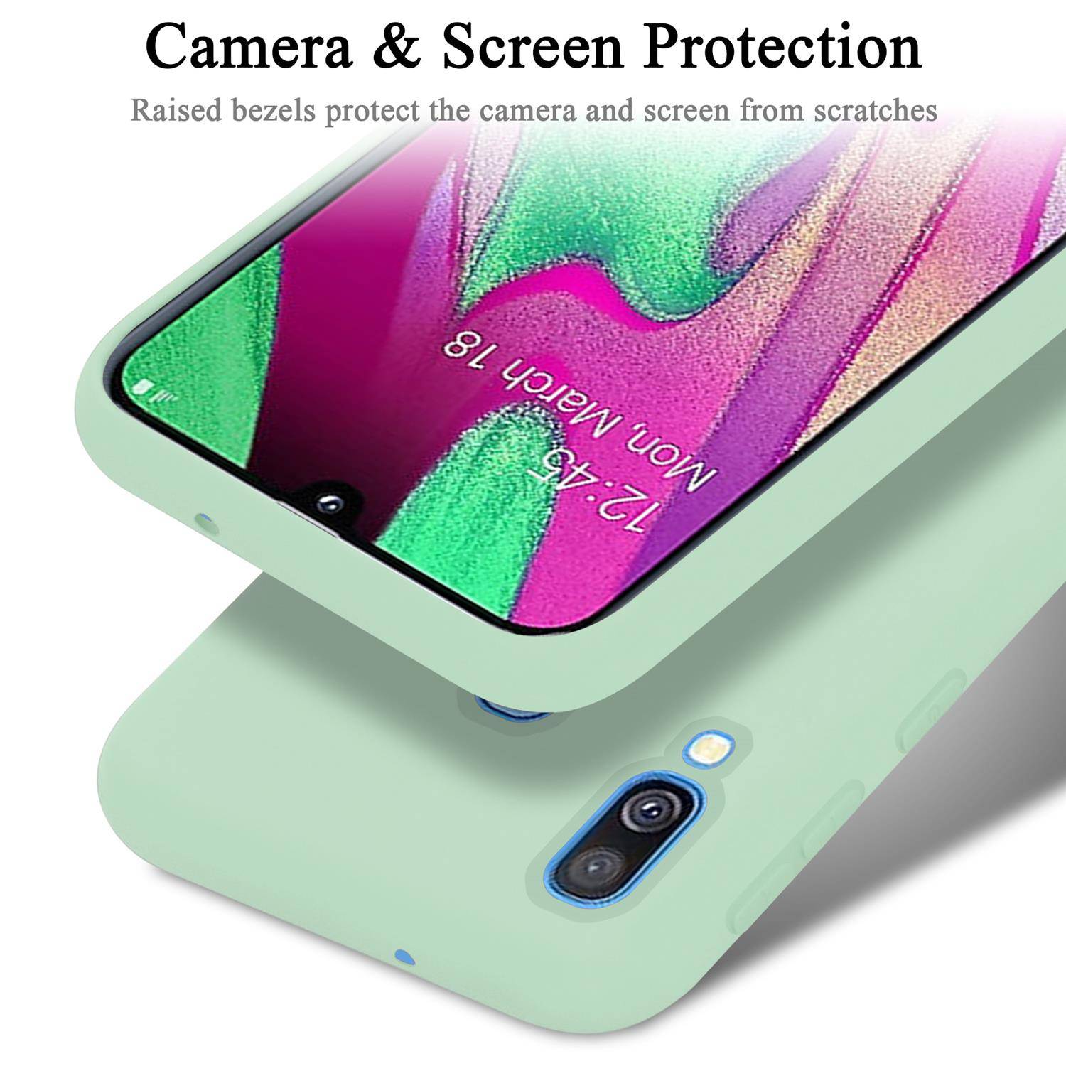 Cadorabo Schutzhülle für Samsung Galaxy A40 Hülle in Grün Handyhülle Case Cover TPU Etui