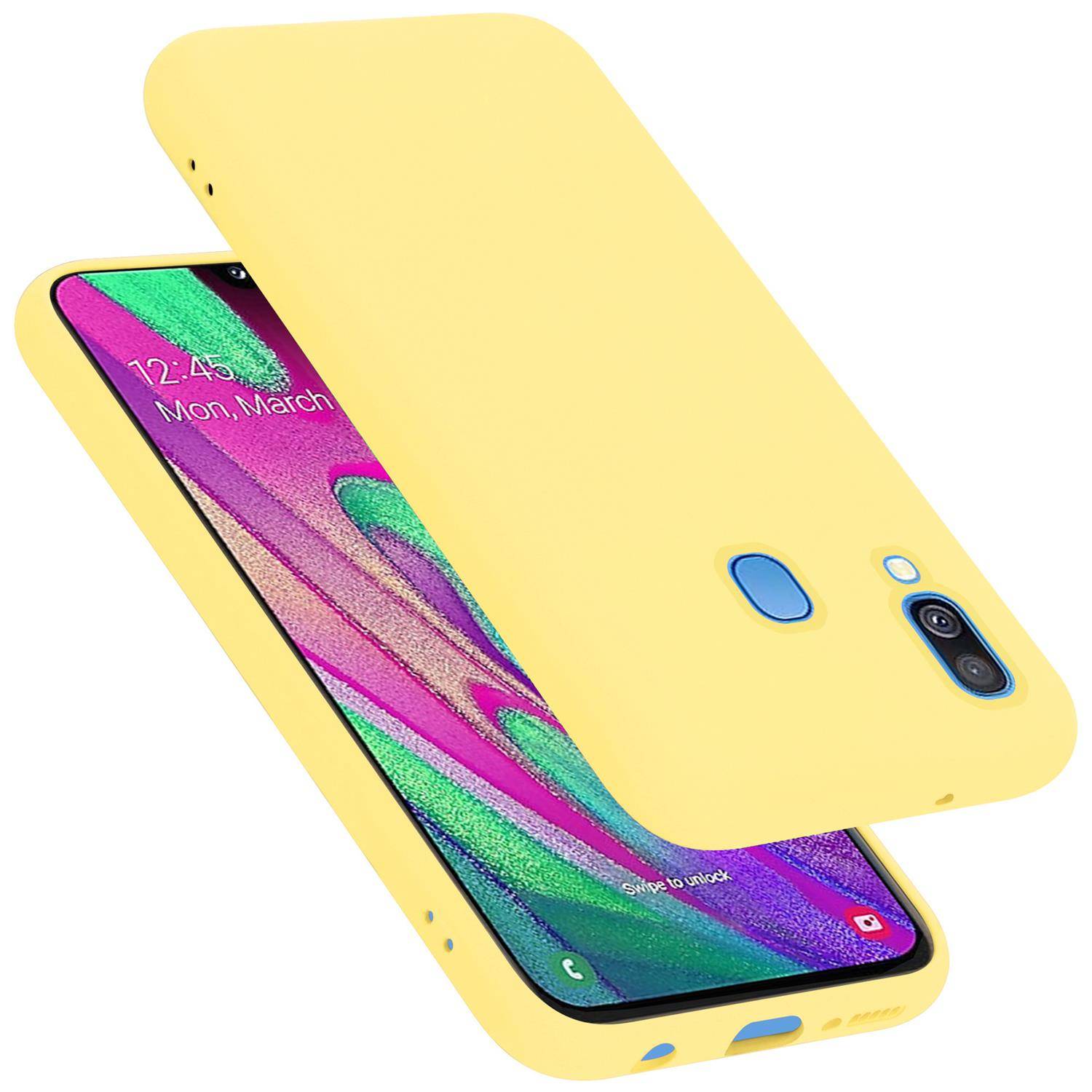 Cadorabo Schutzhülle für Samsung Galaxy A40 Hülle in Gelb Handyhülle Case Cover TPU Etui