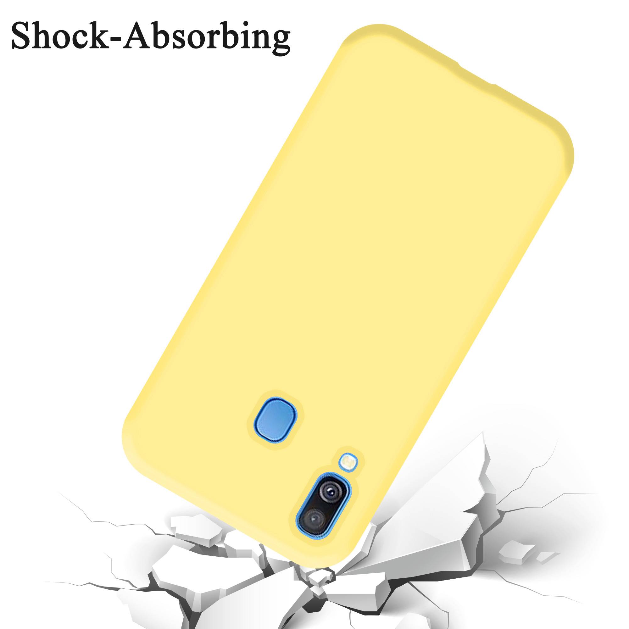 Cadorabo Schutzhülle für Samsung Galaxy A40 Hülle in Gelb Handyhülle Case Cover TPU Etui