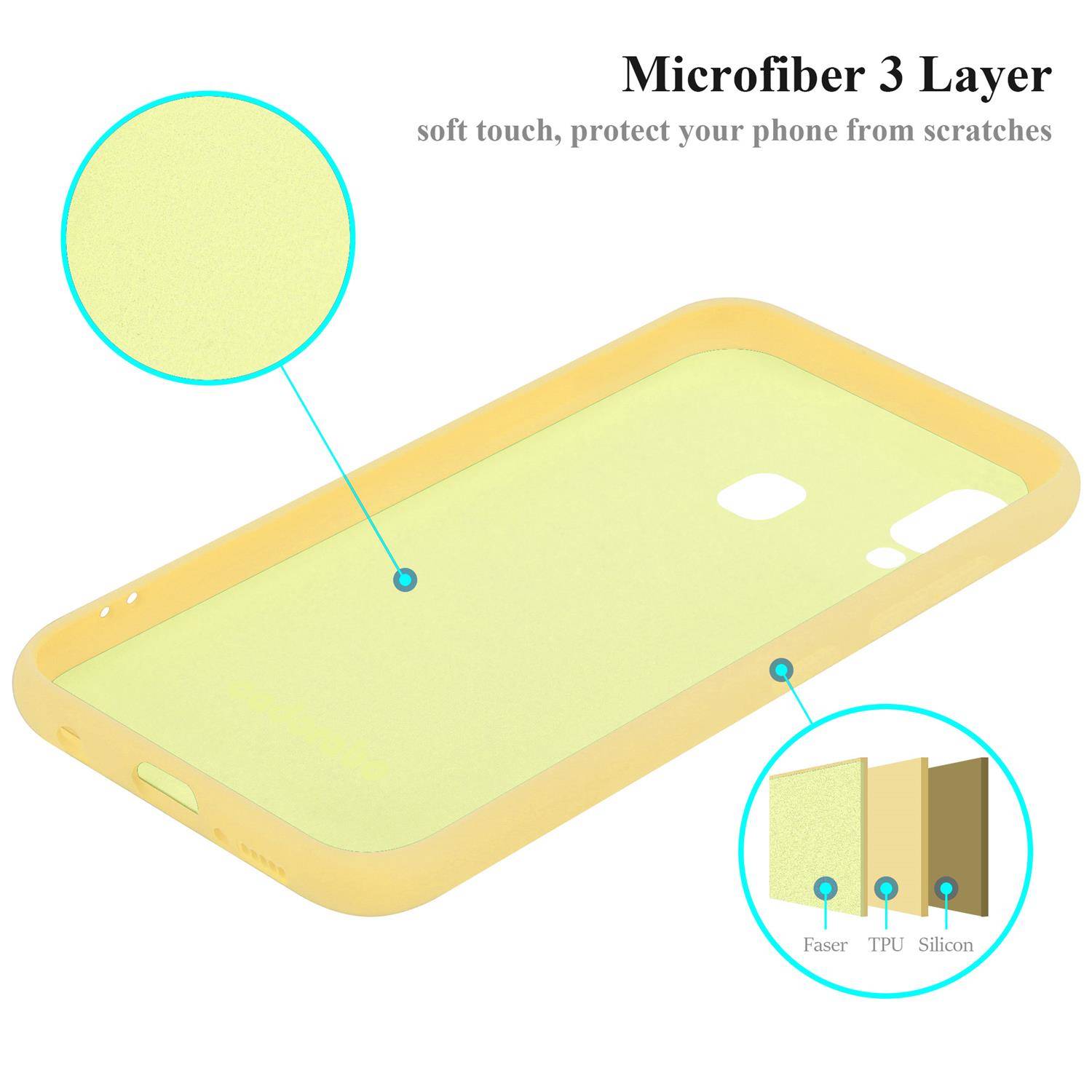 Cadorabo Schutzhülle für Samsung Galaxy A40 Hülle in Gelb Handyhülle Case Cover TPU Etui