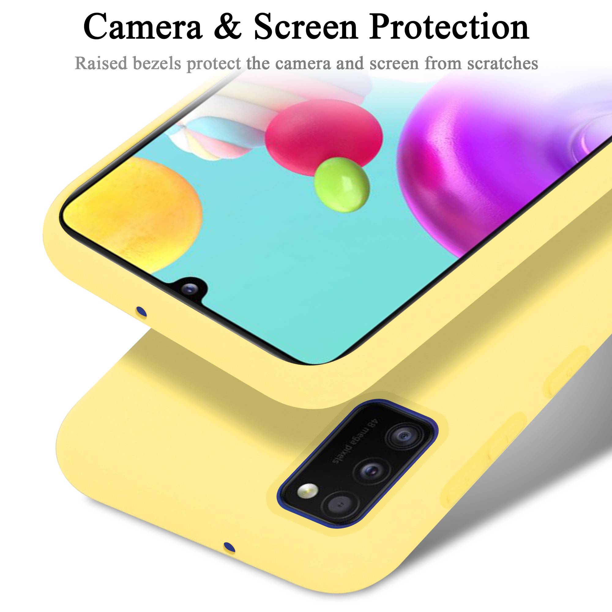 Cadorabo Schutzhülle für Samsung Galaxy A41 Hülle in Gelb Handyhülle Case Cover TPU Etui