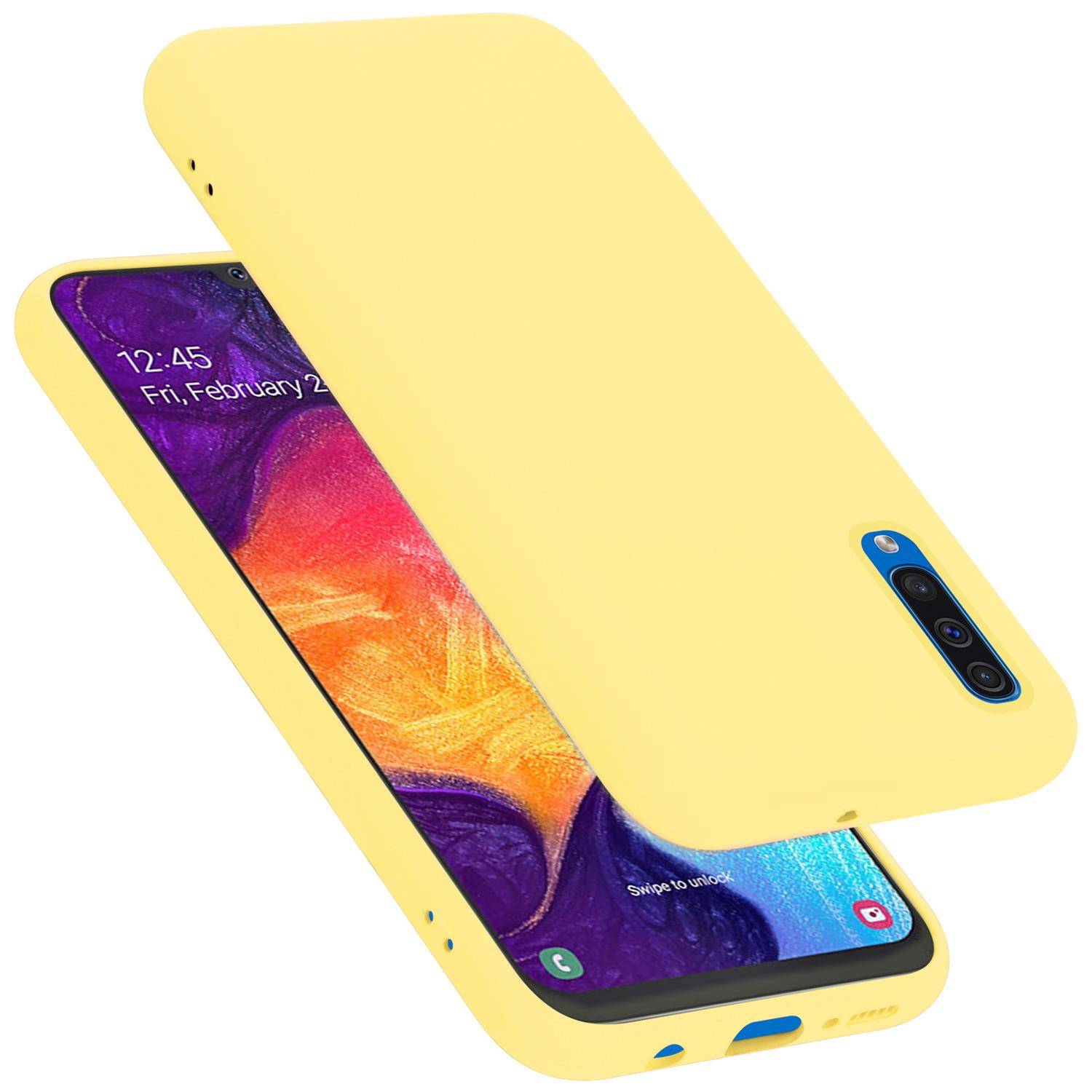 Cadorabo Schutzhülle für Samsung Galaxy A50 4G / A50s / A30s Hülle in Gelb Handyhülle Case Cover TPU Etui