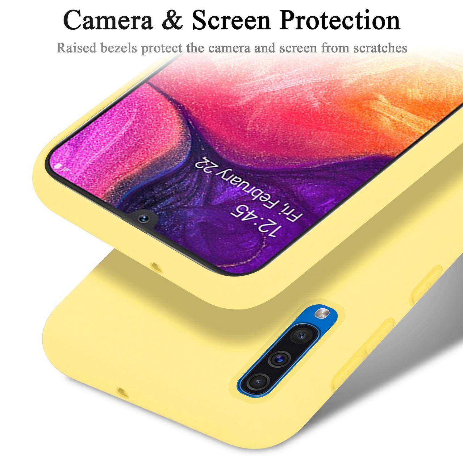 Cadorabo Schutzhülle für Samsung Galaxy A50 4G / A50s / A30s Hülle in Gelb Handyhülle Case Cover TPU Etui