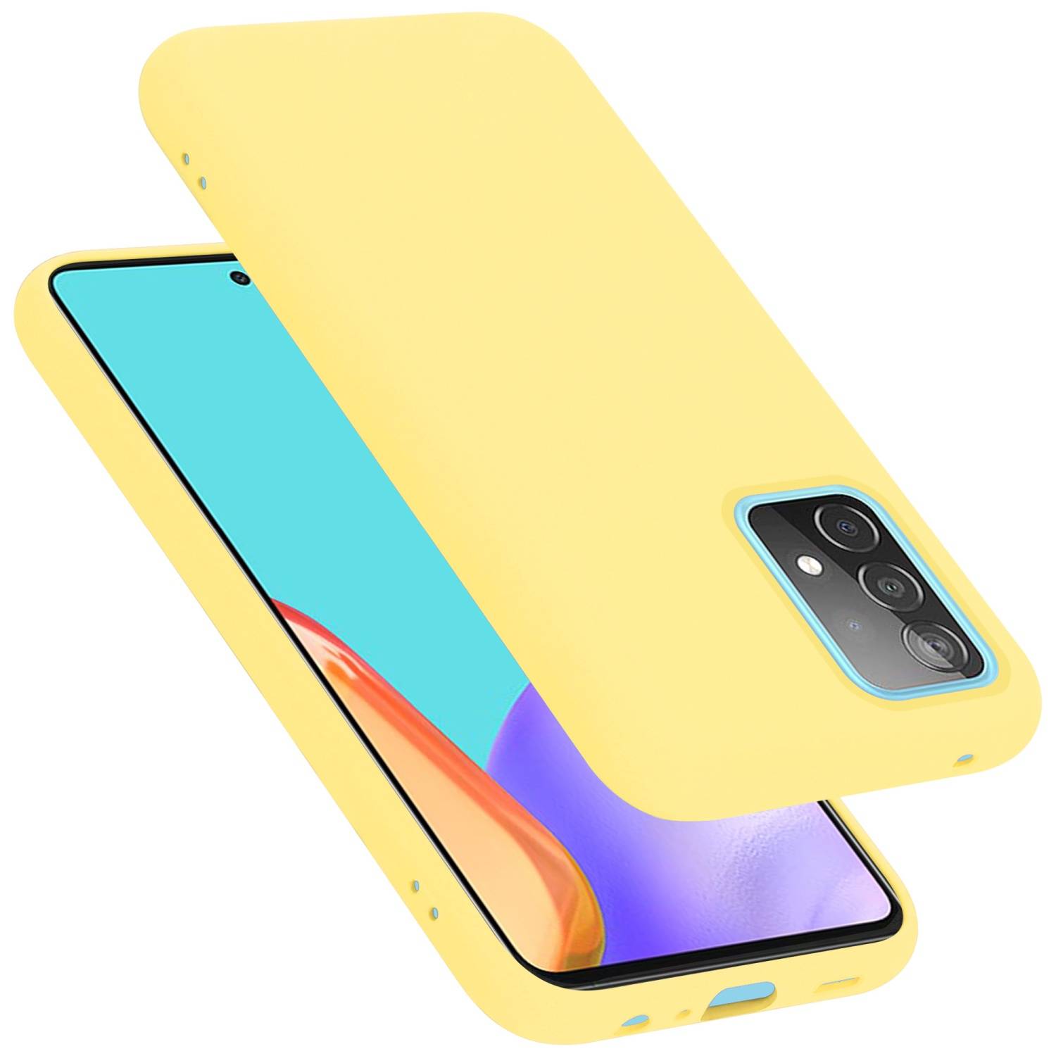 Cadorabo Schutzhülle für Samsung Galaxy A52 (4G / 5G) / A52s Hülle in Gelb Handyhülle Case Cover TPU Etui