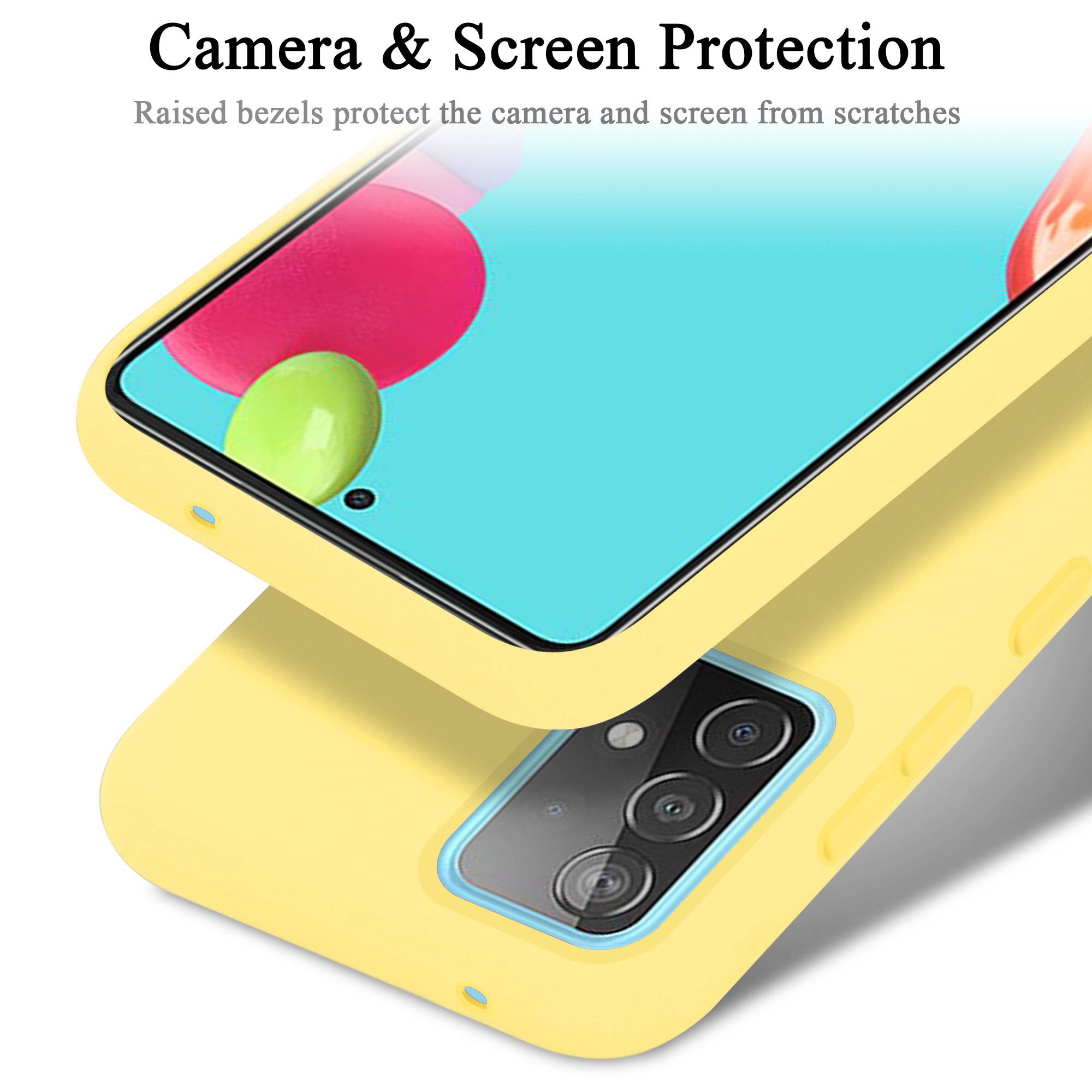 Cadorabo Schutzhülle für Samsung Galaxy A52 (4G / 5G) / A52s Hülle in Gelb Handyhülle Case Cover TPU Etui