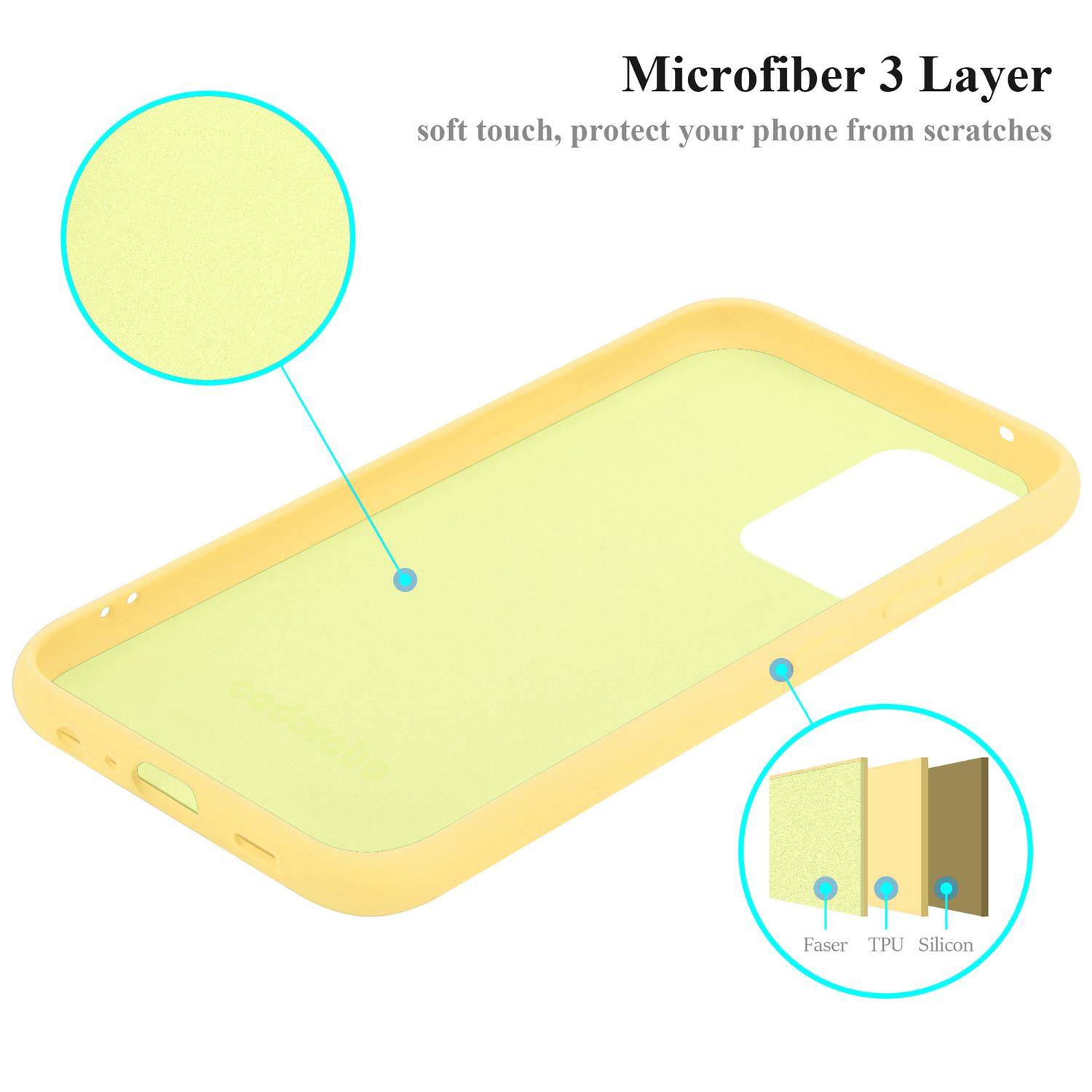 Cadorabo Schutzhülle für Samsung Galaxy A52 (4G / 5G) / A52s Hülle in Gelb Handyhülle Case Cover TPU Etui