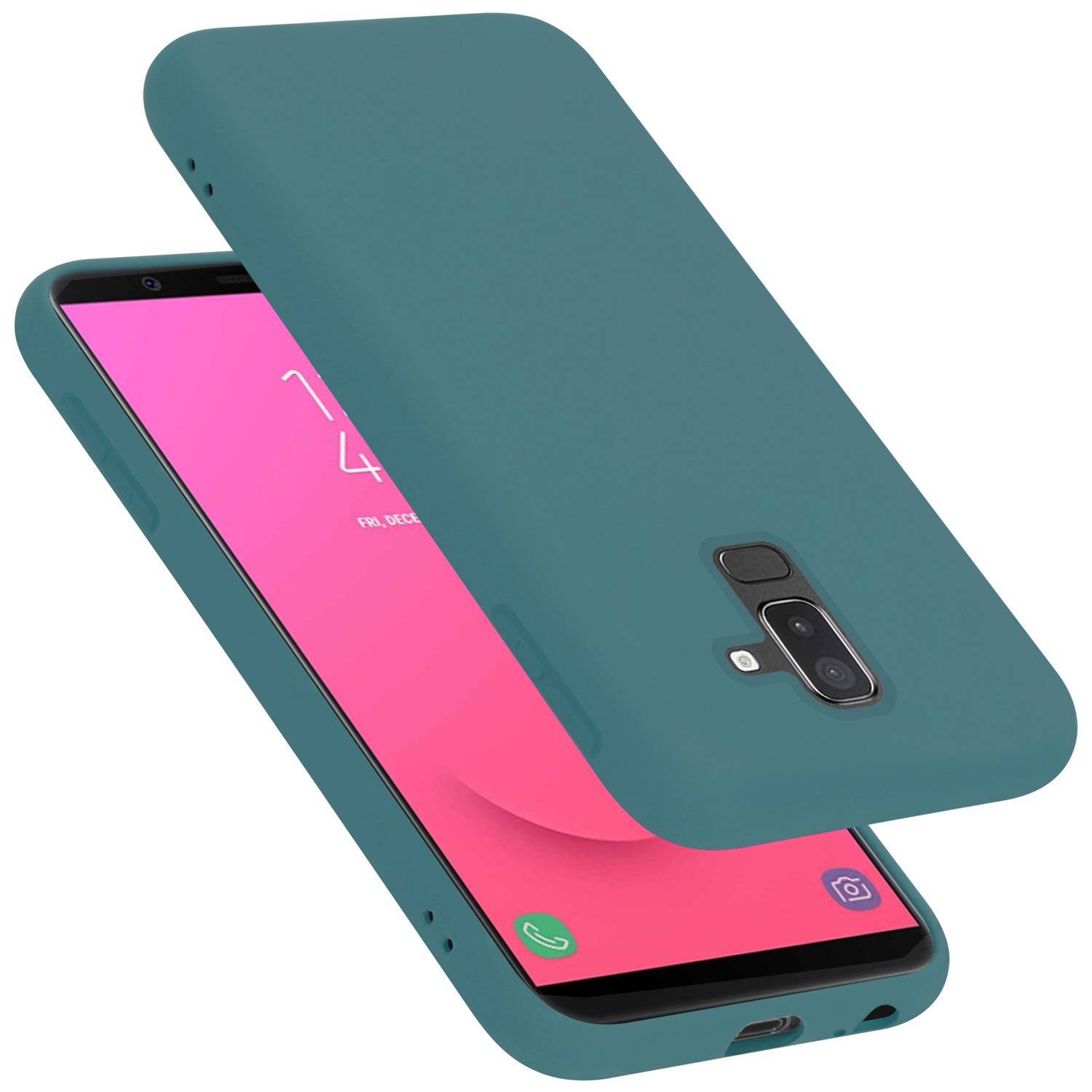 Cadorabo Schutzhülle für Samsung Galaxy A6 PLUS 2018 Hülle in Grün Handyhülle Case Cover TPU Etui