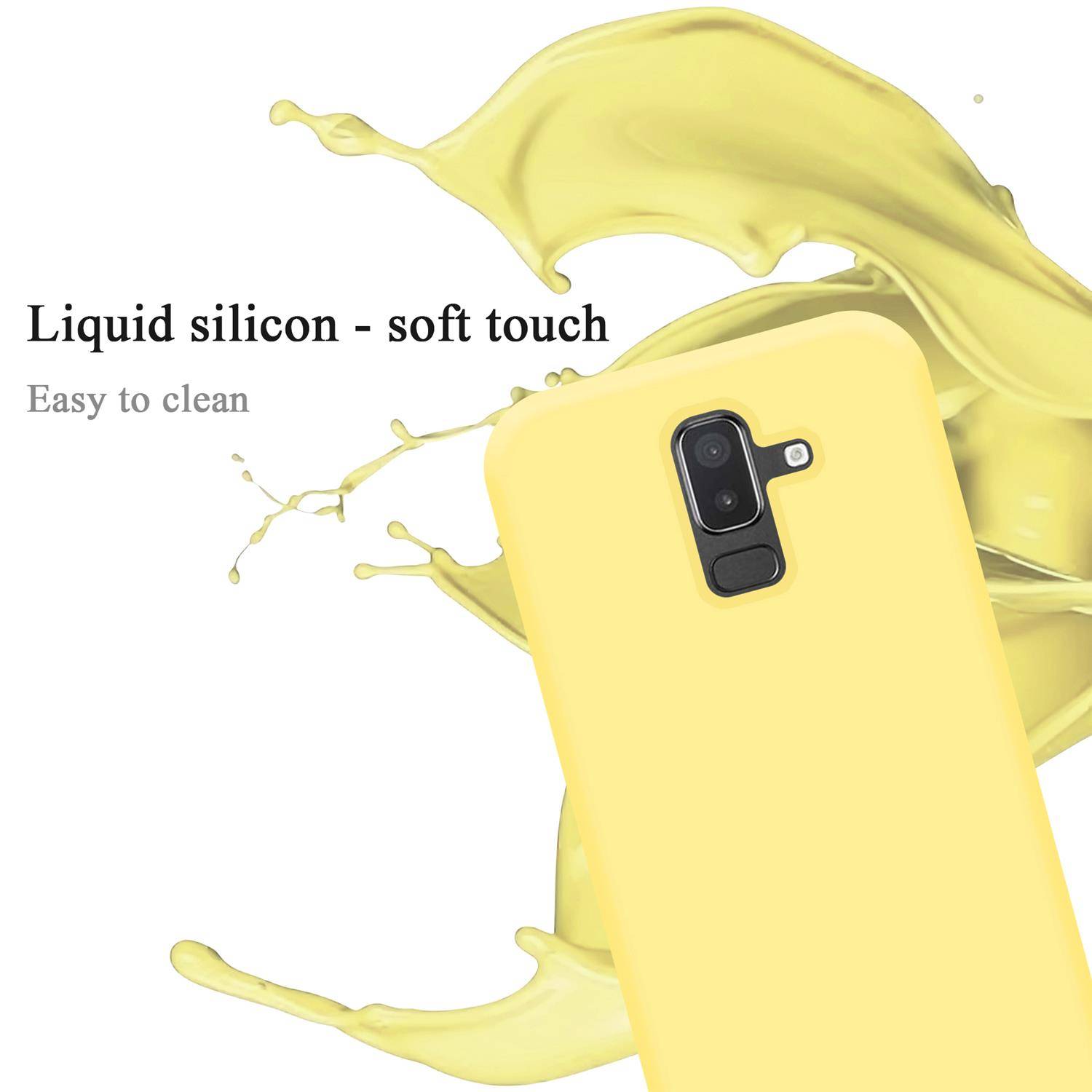 Cadorabo Schutzhülle für Samsung Galaxy A6 PLUS 2018 Hülle in Gelb Handyhülle Case Cover TPU Etui
