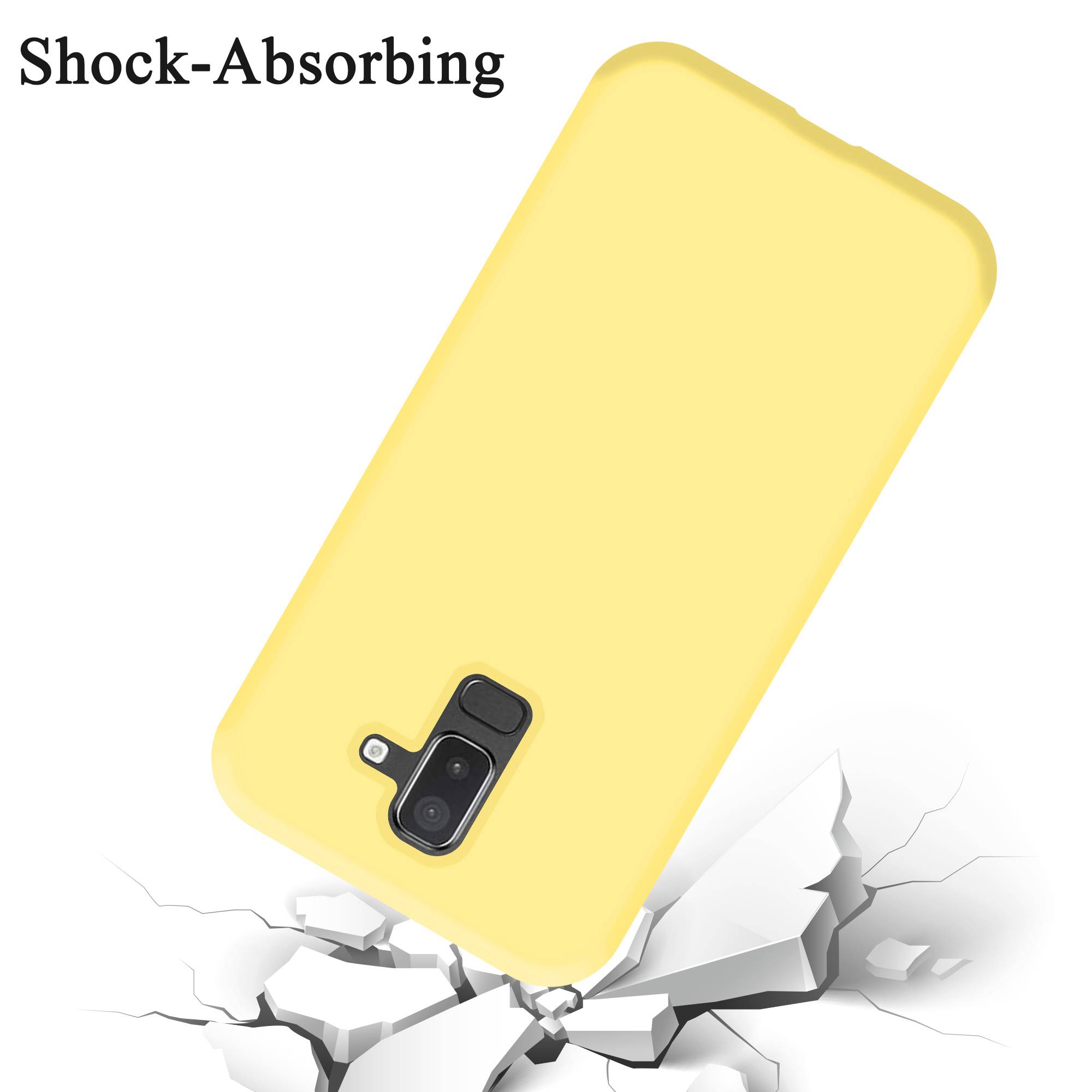 Cadorabo Schutzhülle für Samsung Galaxy A6 PLUS 2018 Hülle in Gelb Handyhülle Case Cover TPU Etui