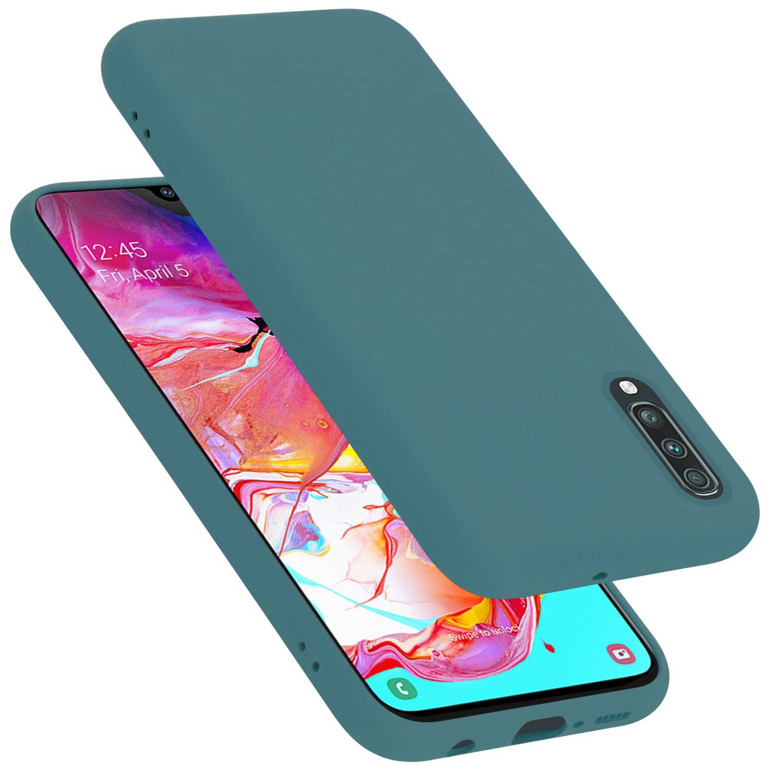 Cadorabo Schutzhülle für Samsung Galaxy A70 / A70s Hülle in Grün Handyhülle Case Cover TPU Etui