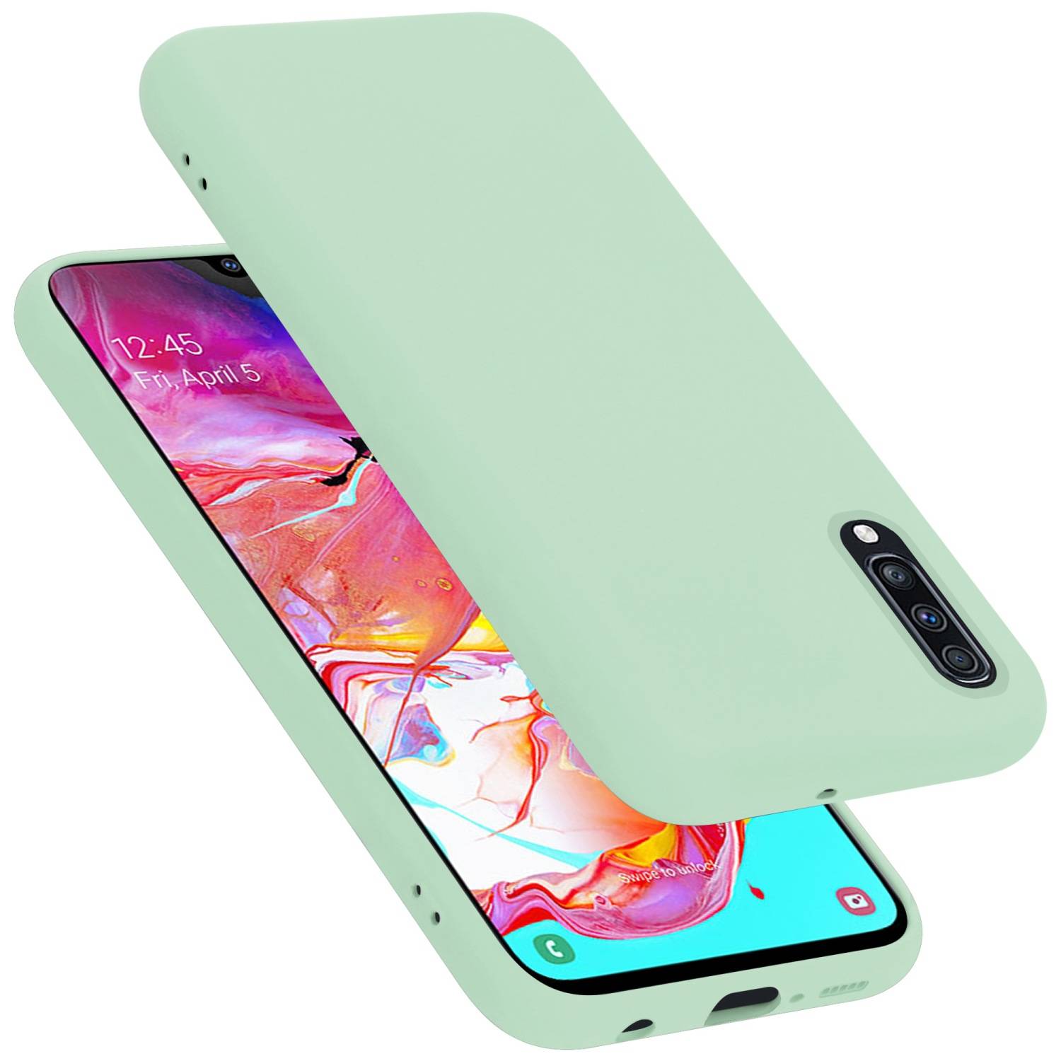 Cadorabo Schutzhülle für Samsung Galaxy A70 / A70s Hülle in Grün Handyhülle Case Cover TPU Etui