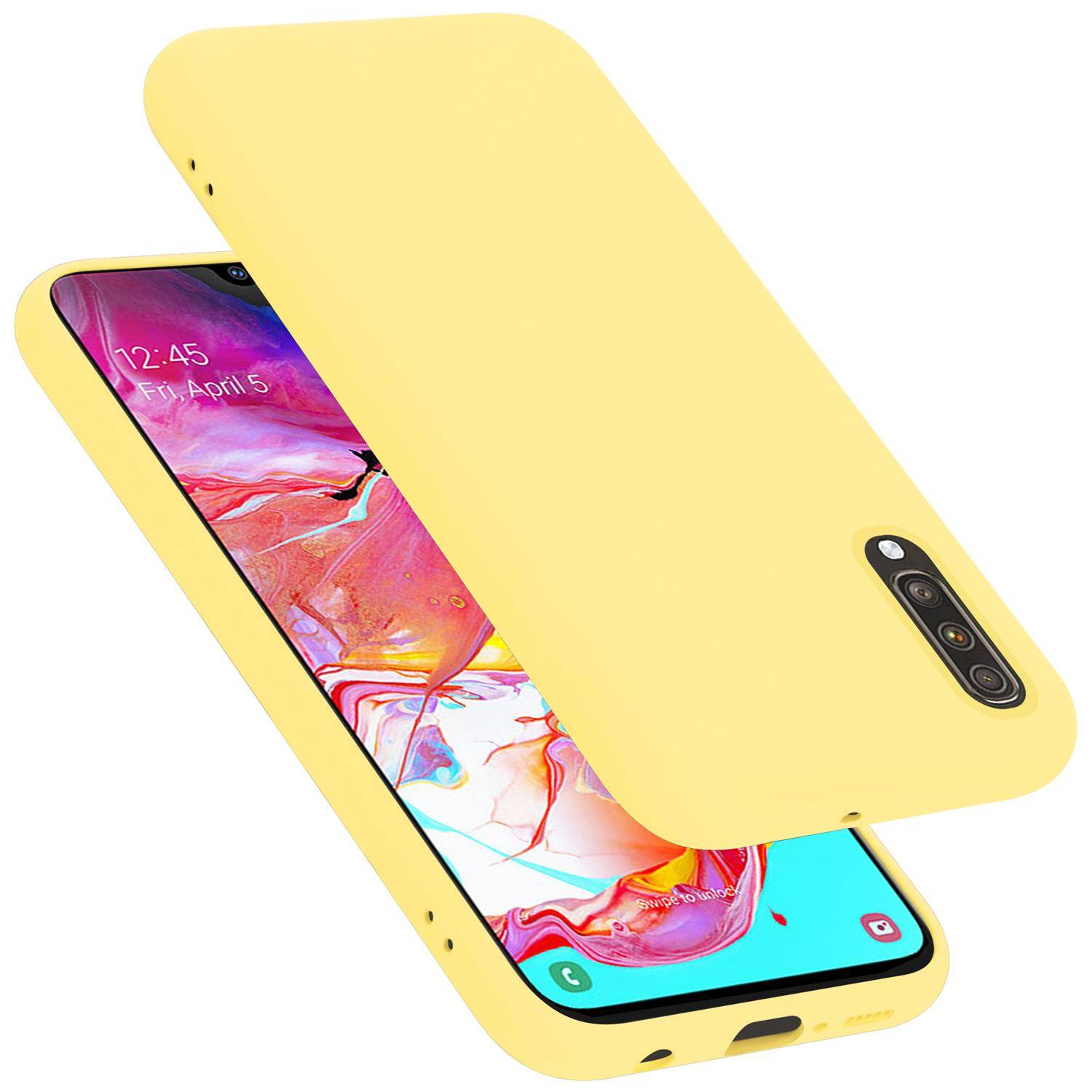 Cadorabo Schutzhülle für Samsung Galaxy A70 / A70s Hülle in Gelb Handyhülle Case Cover TPU Etui