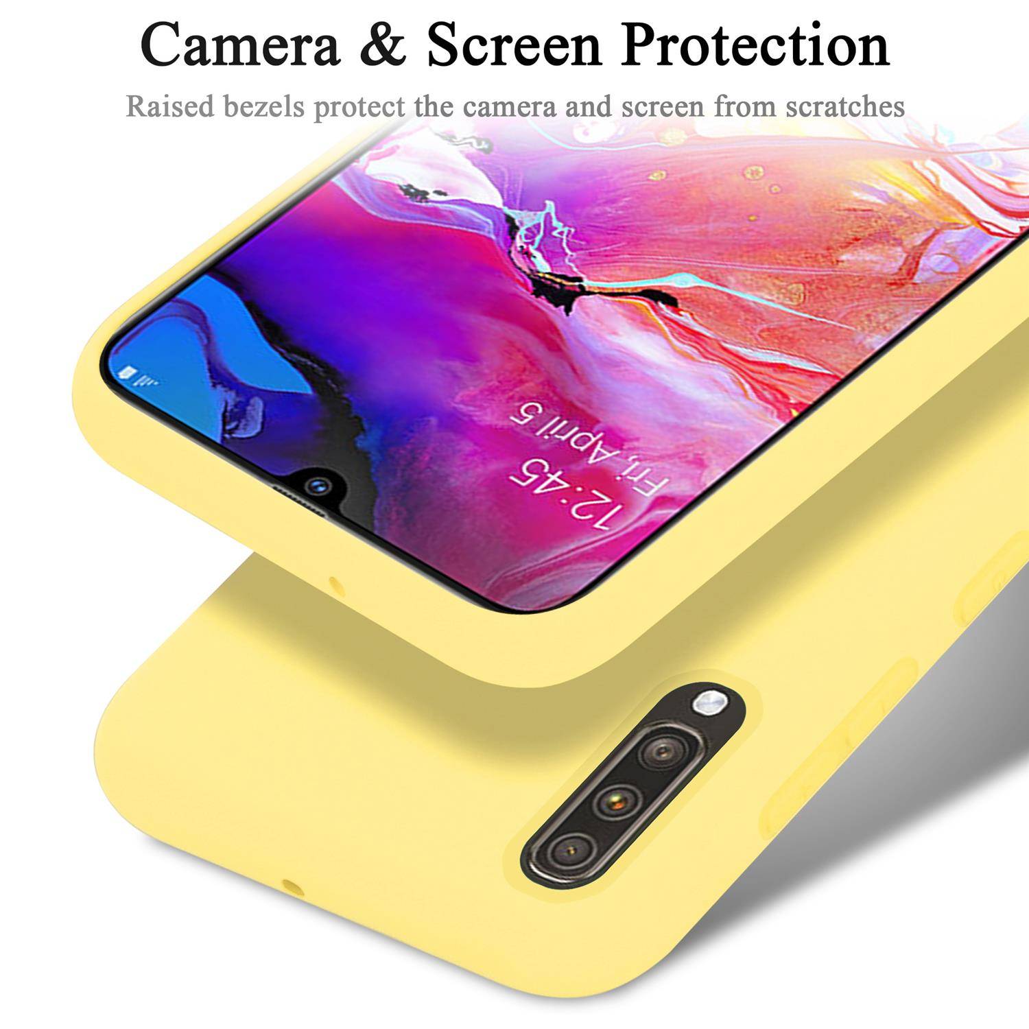 Cadorabo Schutzhülle für Samsung Galaxy A70 / A70s Hülle in Gelb Handyhülle Case Cover TPU Etui