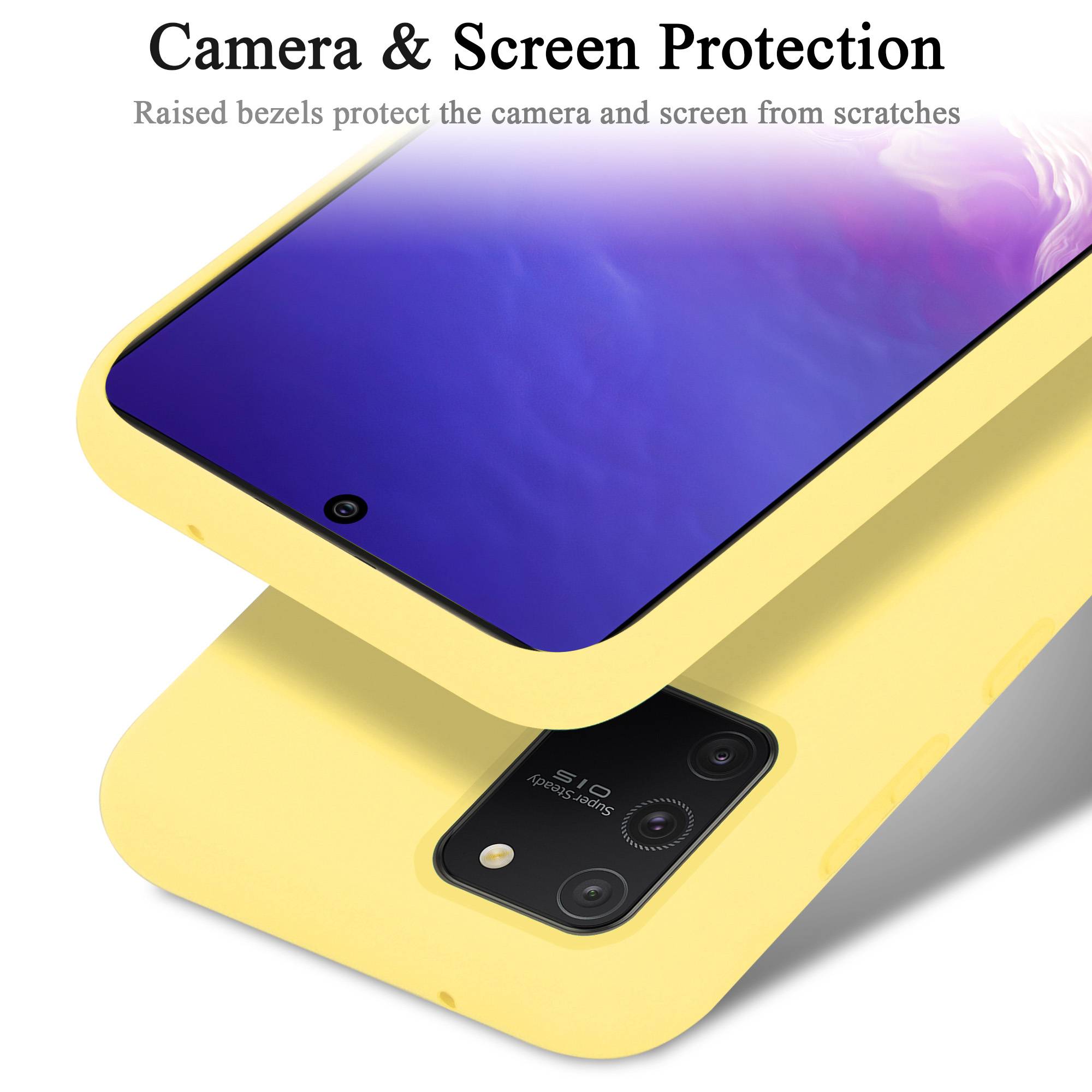 Cadorabo Schutzhülle für Samsung Galaxy A91 / S10 LITE / M80s Hülle in Gelb Handyhülle Case Cover TPU Etui