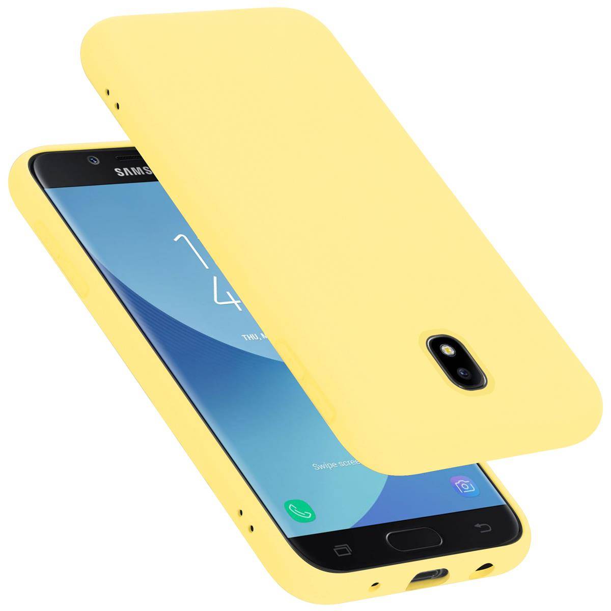 Cadorabo Schutzhülle für Samsung Galaxy J5 2017 Hülle in Gelb Handyhülle Case Cover TPU Etui