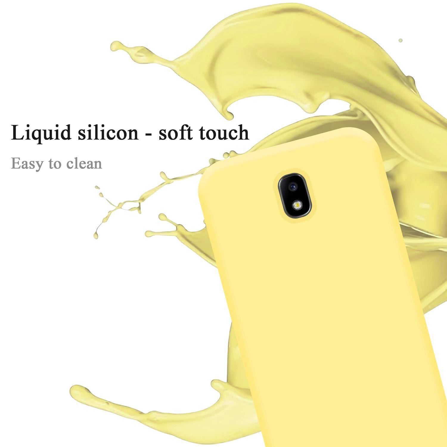 Cadorabo Schutzhülle für Samsung Galaxy J5 2017 Hülle in Gelb Handyhülle Case Cover TPU Etui