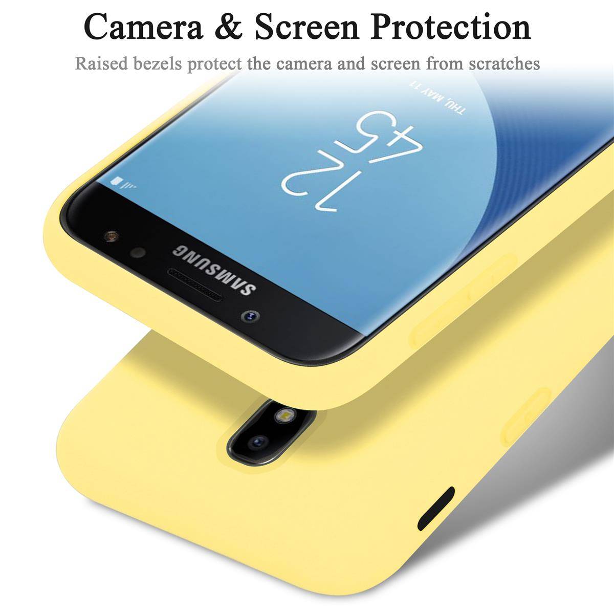 Cadorabo Schutzhülle für Samsung Galaxy J5 2017 Hülle in Gelb Handyhülle Case Cover TPU Etui