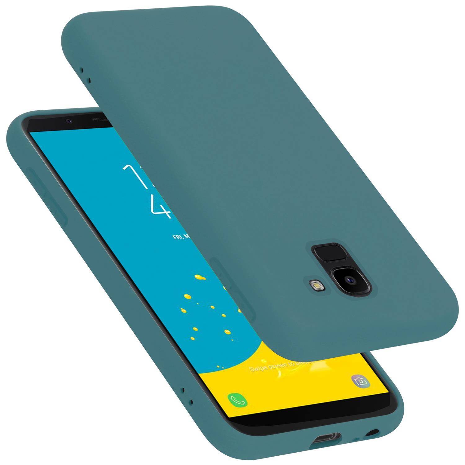 Cadorabo Schutzhülle für Samsung Galaxy J6 2018 Hülle in Grün Handyhülle Case Cover TPU Etui