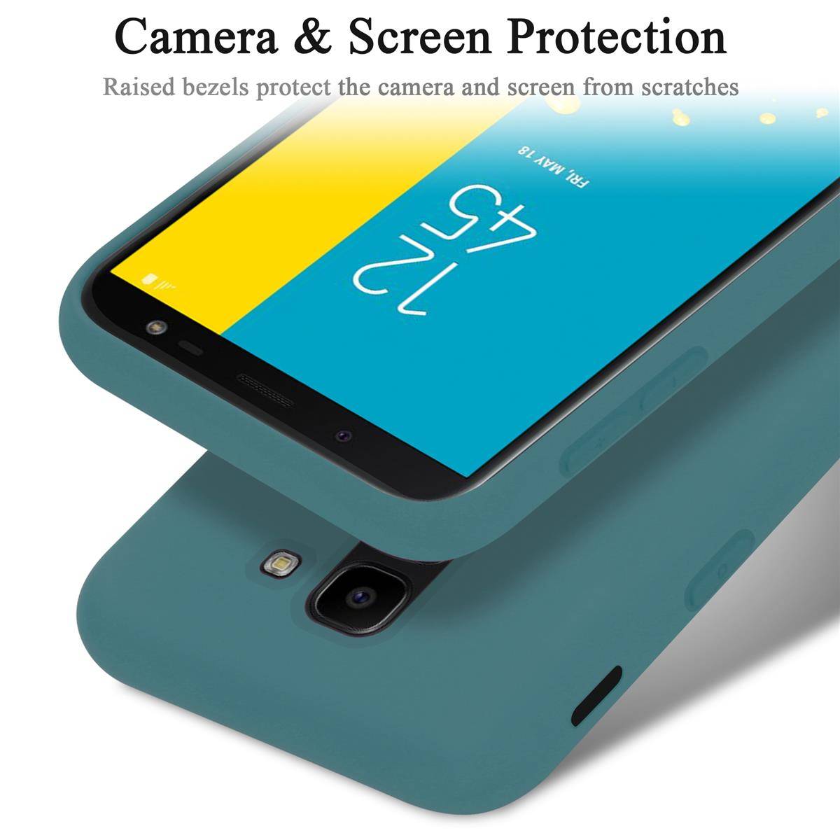 Cadorabo Schutzhülle für Samsung Galaxy J6 2018 Hülle in Grün Handyhülle Case Cover TPU Etui