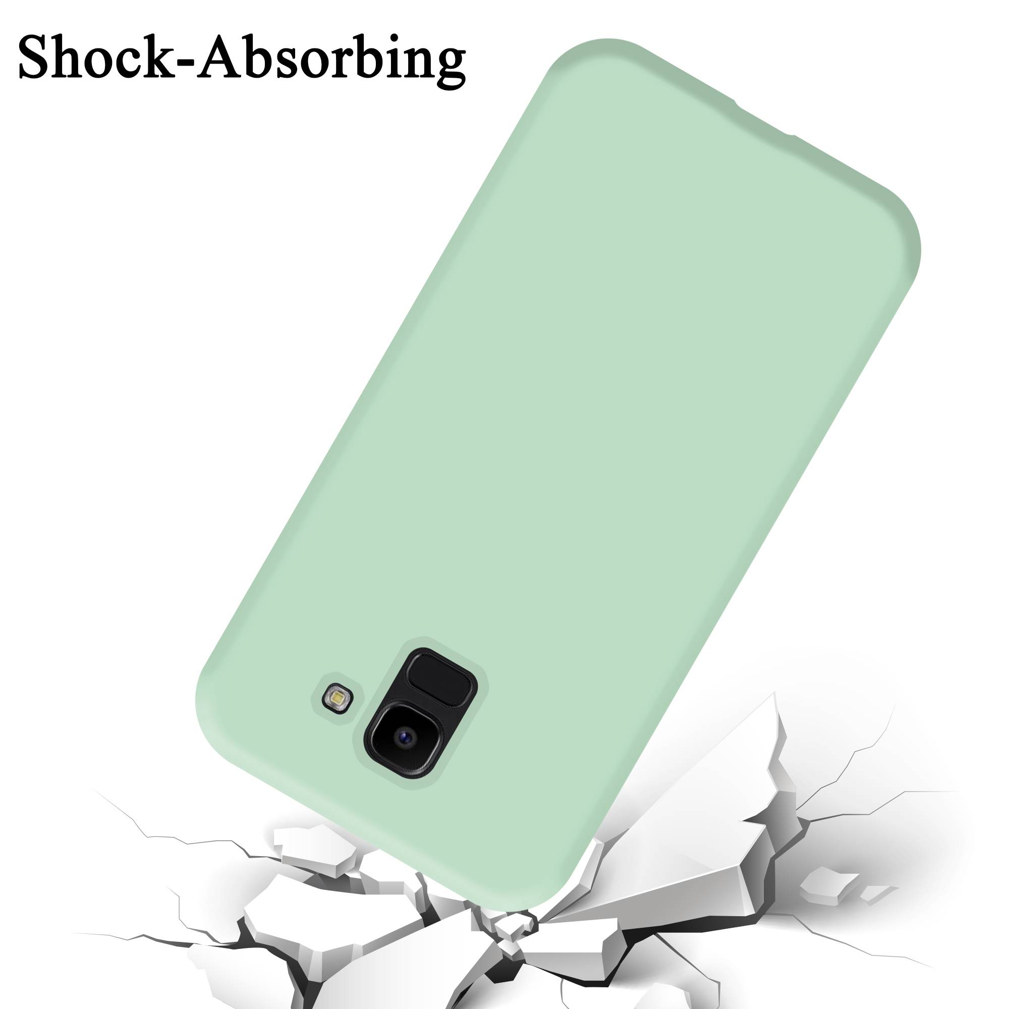 Cadorabo Schutzhülle für Samsung Galaxy J6 2018 Hülle in Grün Handyhülle Case Cover TPU Etui